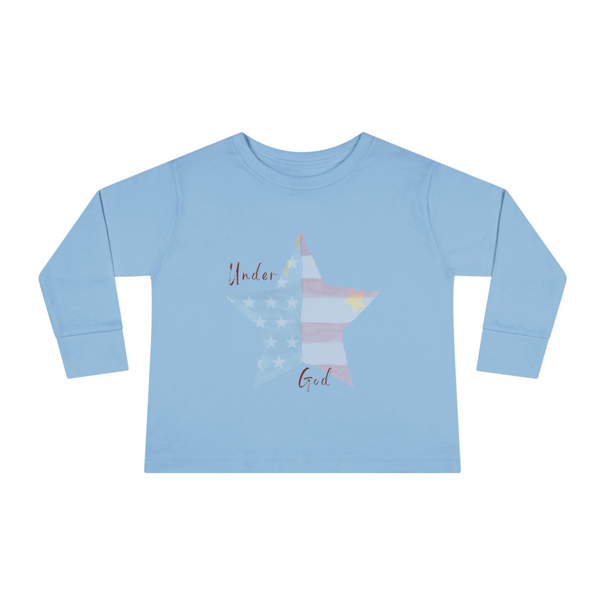Under God | Watercolor Star Unisex Toddler Long Sleeve Tee