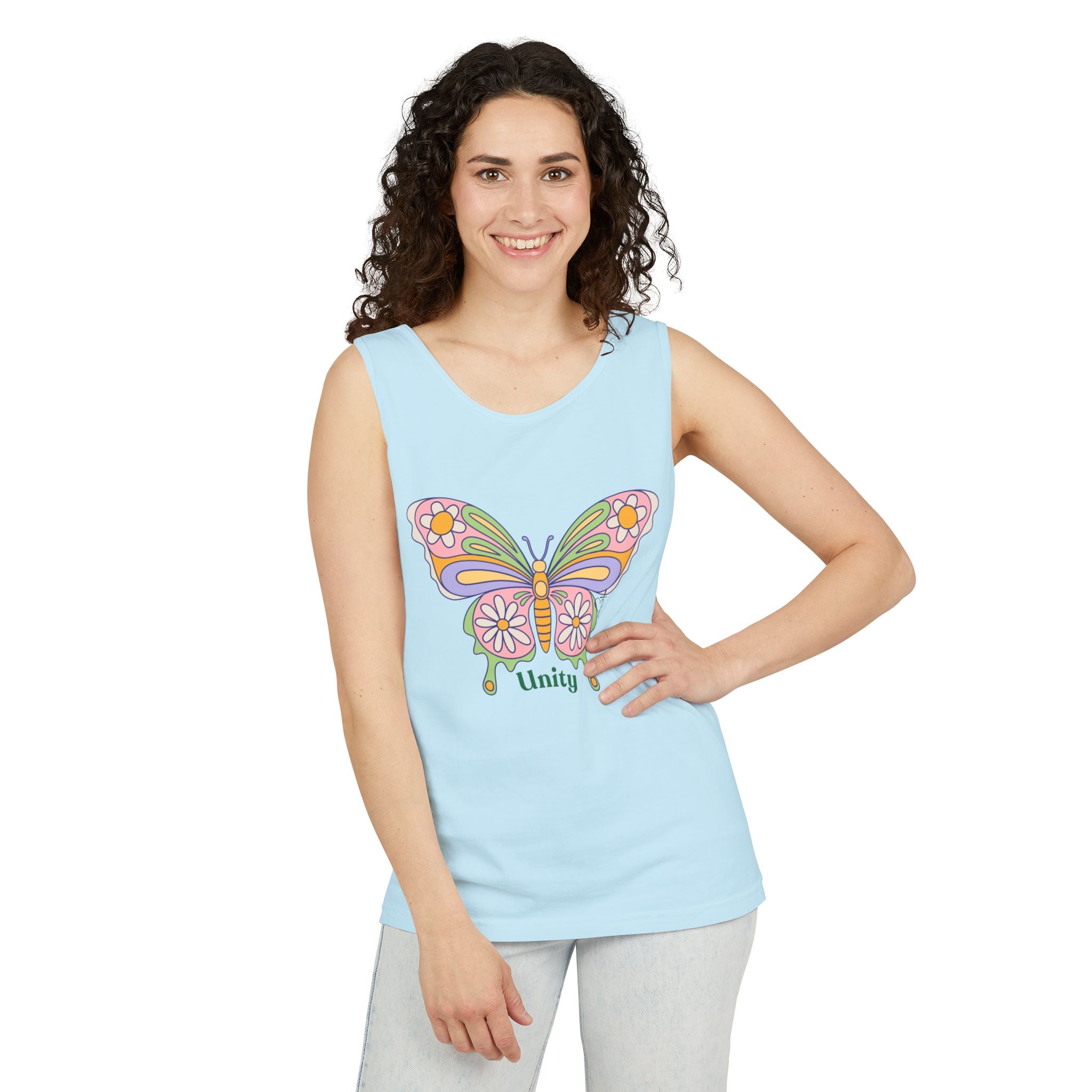 Soft Garment-Dyed Tank Top for Her:  Unity Heals