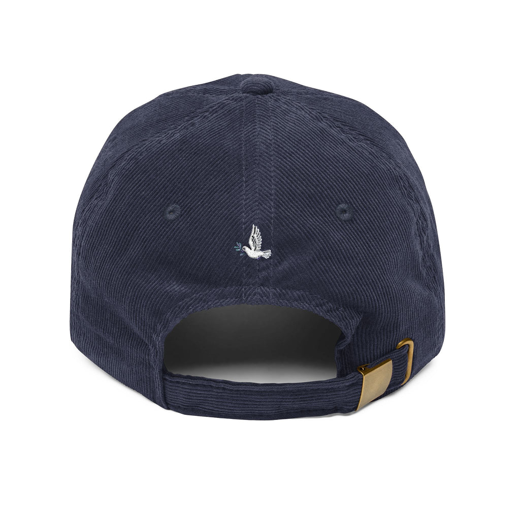 Adult Unisex Retro Corduroy Cap: Embroidered Peace I Give You