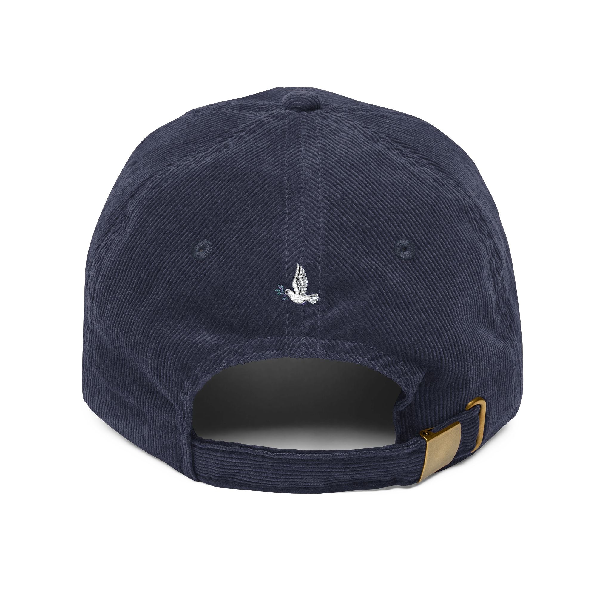 Adult Unisex Retro Corduroy Cap: Embroidered Peace I Give You