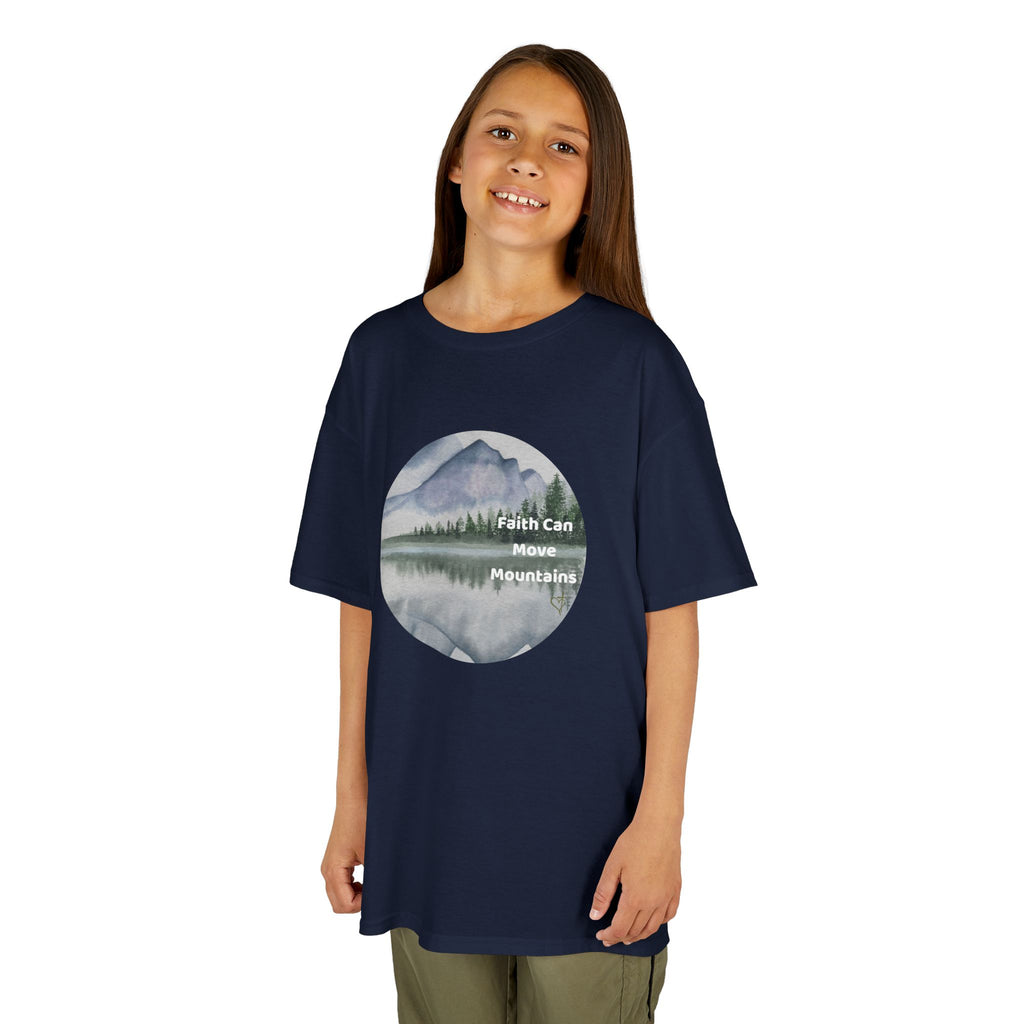 Faith Can Move Mountains:  Unisex US cotton Kids Tee