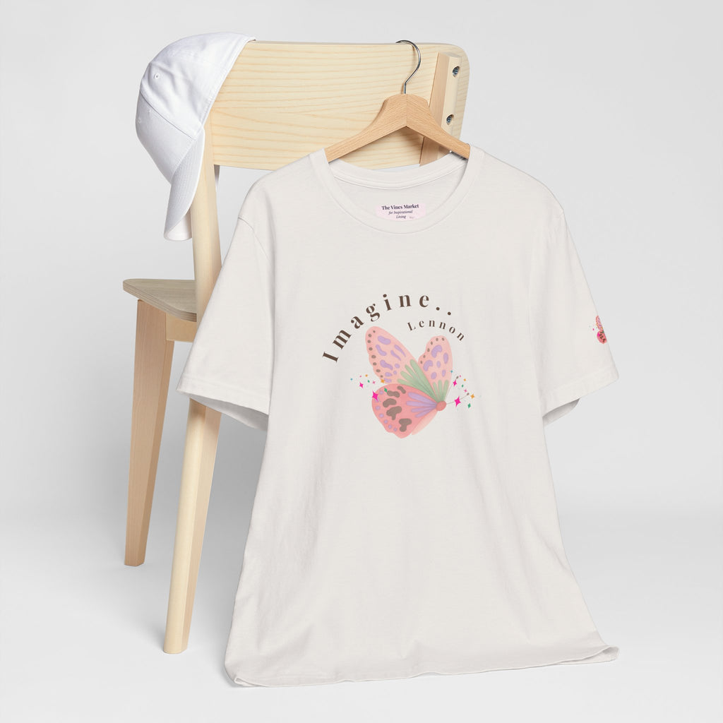 Peace and Love Imagine Tee | John Lennon 70's Butterfly Graphic T-Shirt