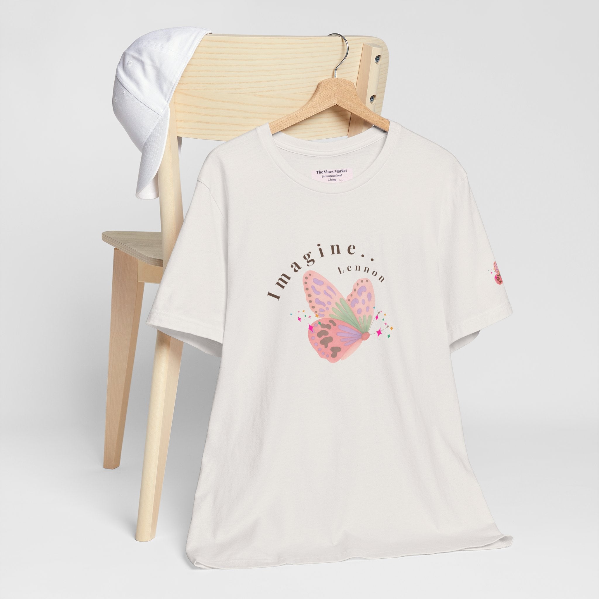 Peace and Love Imagine Tee | John Lennon 70's Butterfly Graphic T-Shirt