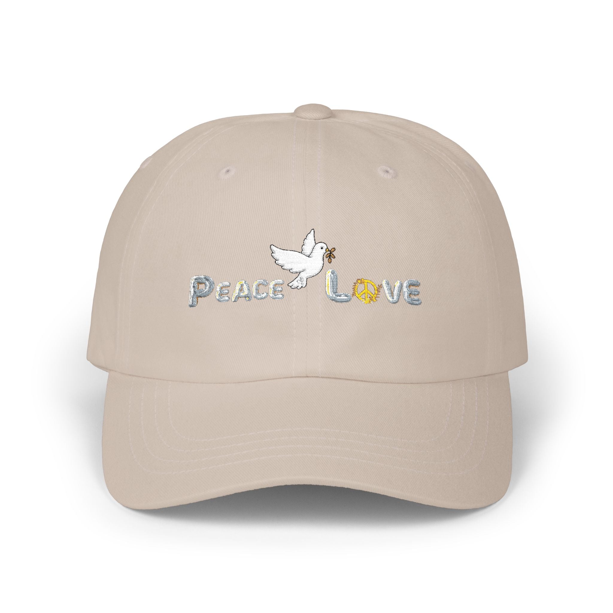 Unisex Peace and Love Adult Embroidered Cap