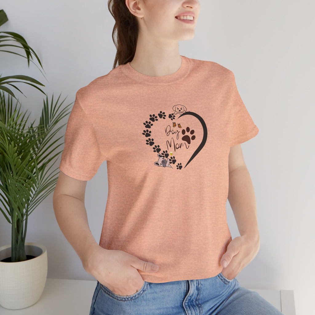 Dog Mom | Heart Paw Print T-Shirt – Cute Dog Lover Gift Adult Female