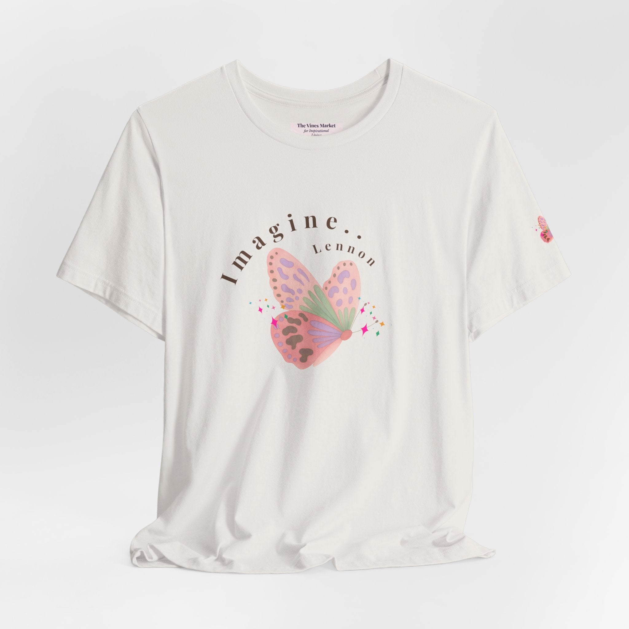 Peace and Love Imagine Tee | John Lennon 70's Butterfly Graphic T-Shirt