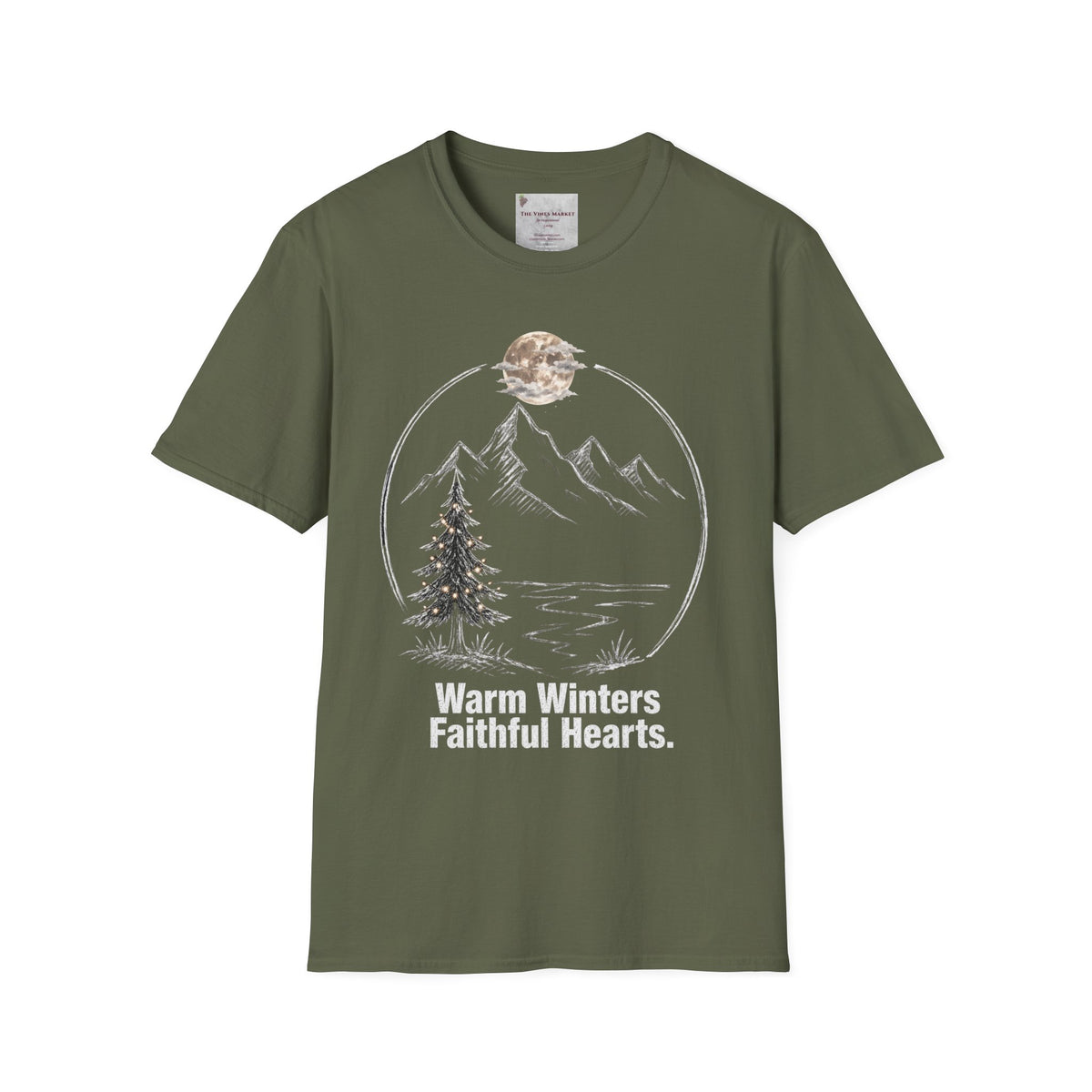 Warm Winters, Faithful Hearts Men's Christmas T-Shirt