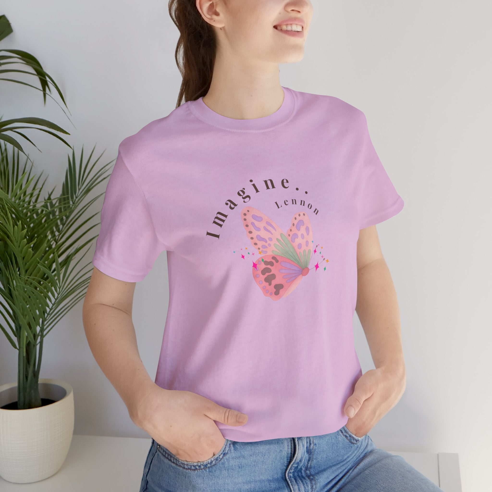 Peace and Love Imagine Tee | John Lennon 70's Butterfly Graphic T-Shirt