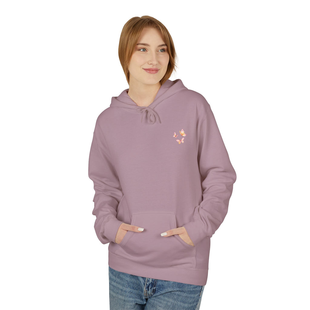 Adult Female Lightweight Soft Fleece Style Hoodie With Pockets:  "I am With You"  (Isaiah 41:10)