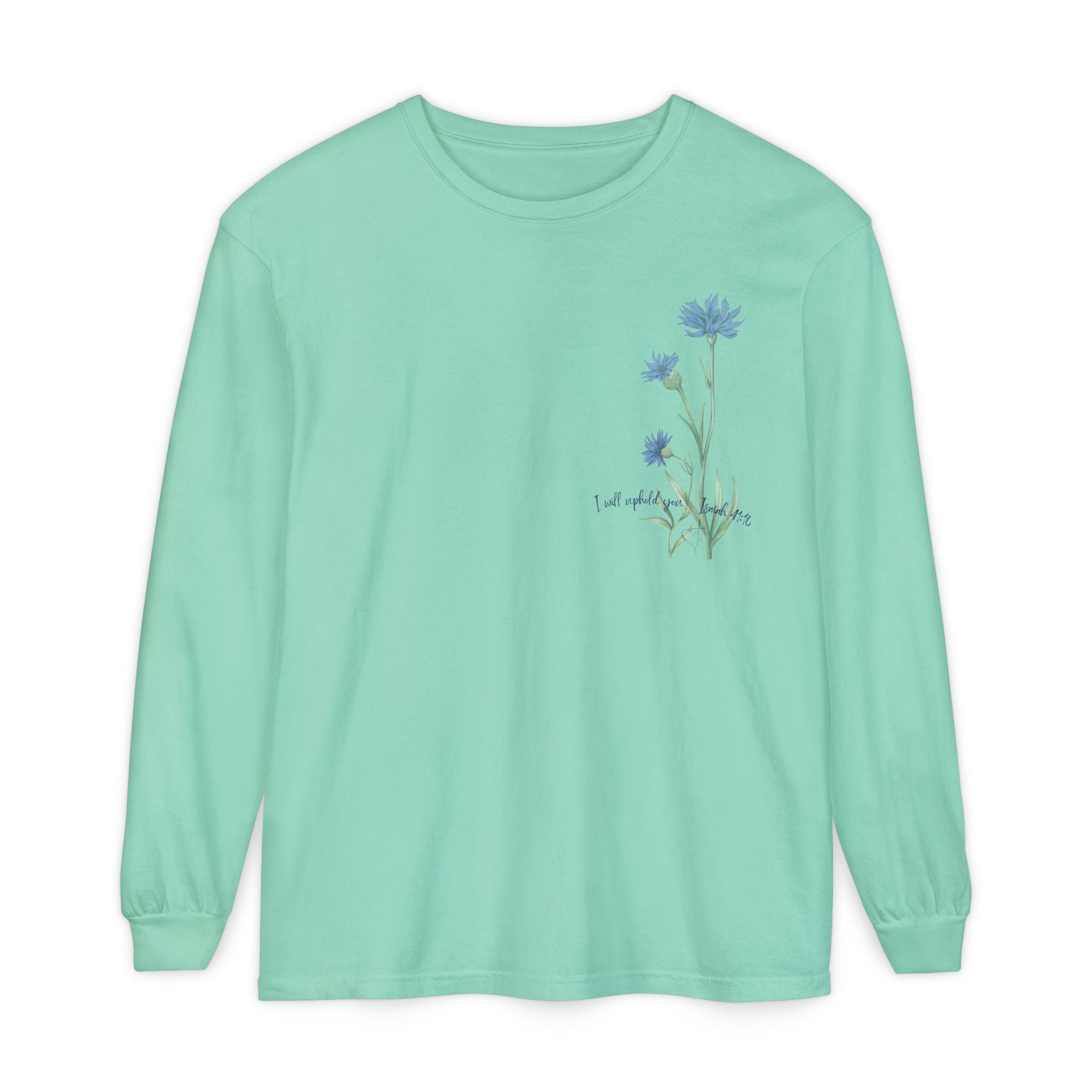 Fear Not – I Will Uphold You:  Isaiah 41:10 Women's Long Sleeve Faith Tee