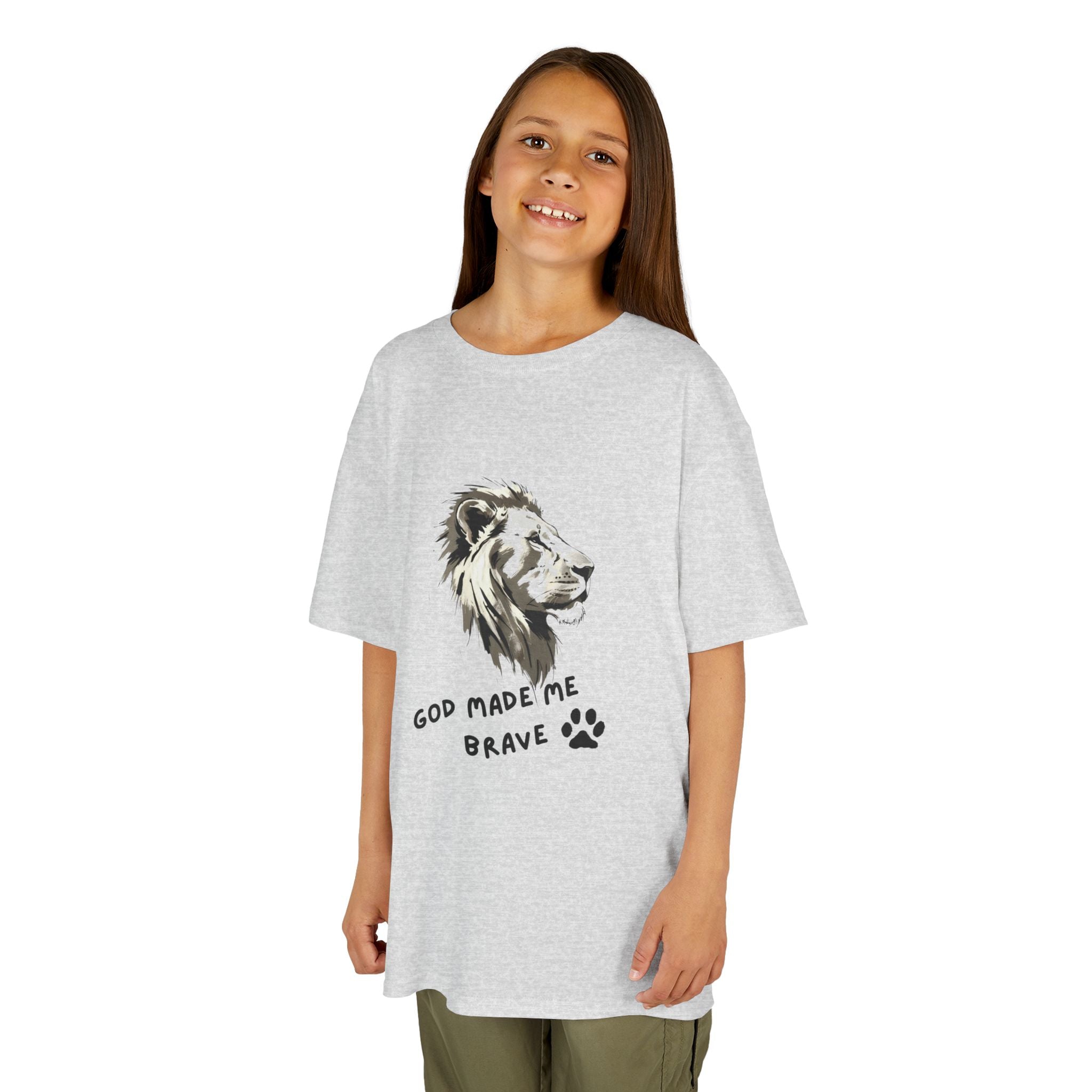 God Made Me Brave Lion  Unisex Cotton™ Tee