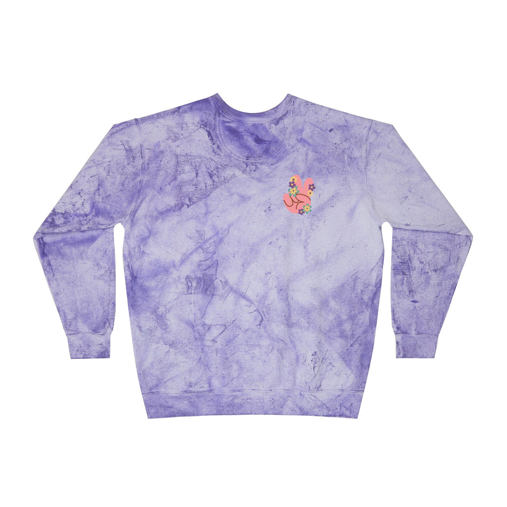 Tie-Dye Flower Crewneck Sweatshirt - Inspiring Her 70's Peace and Love