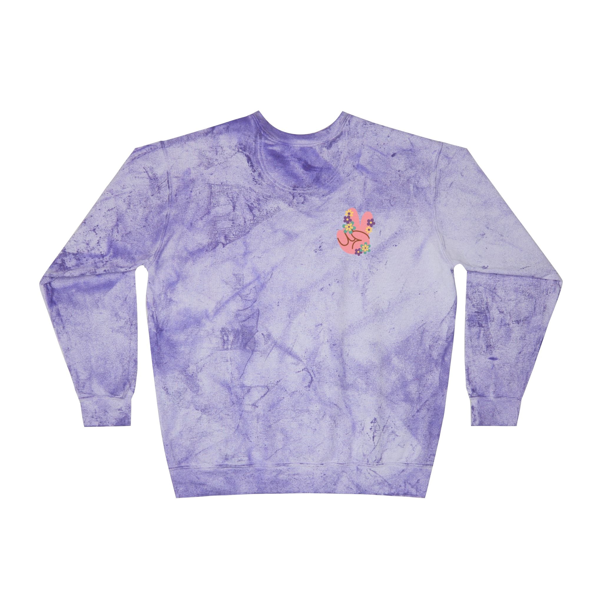 Tie-Dye Flower Crewneck Sweatshirt - Inspiring Her 70's Peace and Love