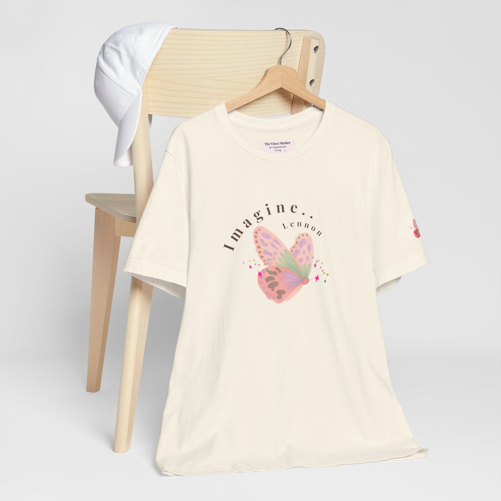 Peace and Love Imagine Tee | John Lennon 70's Butterfly Graphic T-Shirt