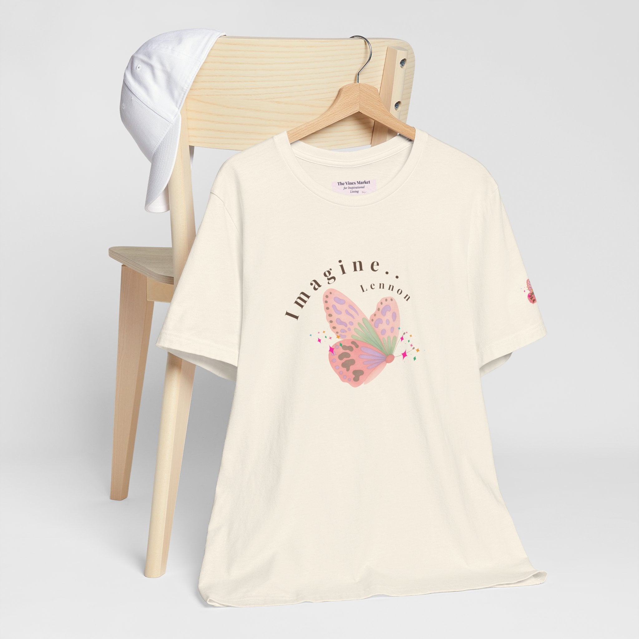 Peace and Love Imagine Tee | John Lennon 70's Butterfly Graphic T-Shirt