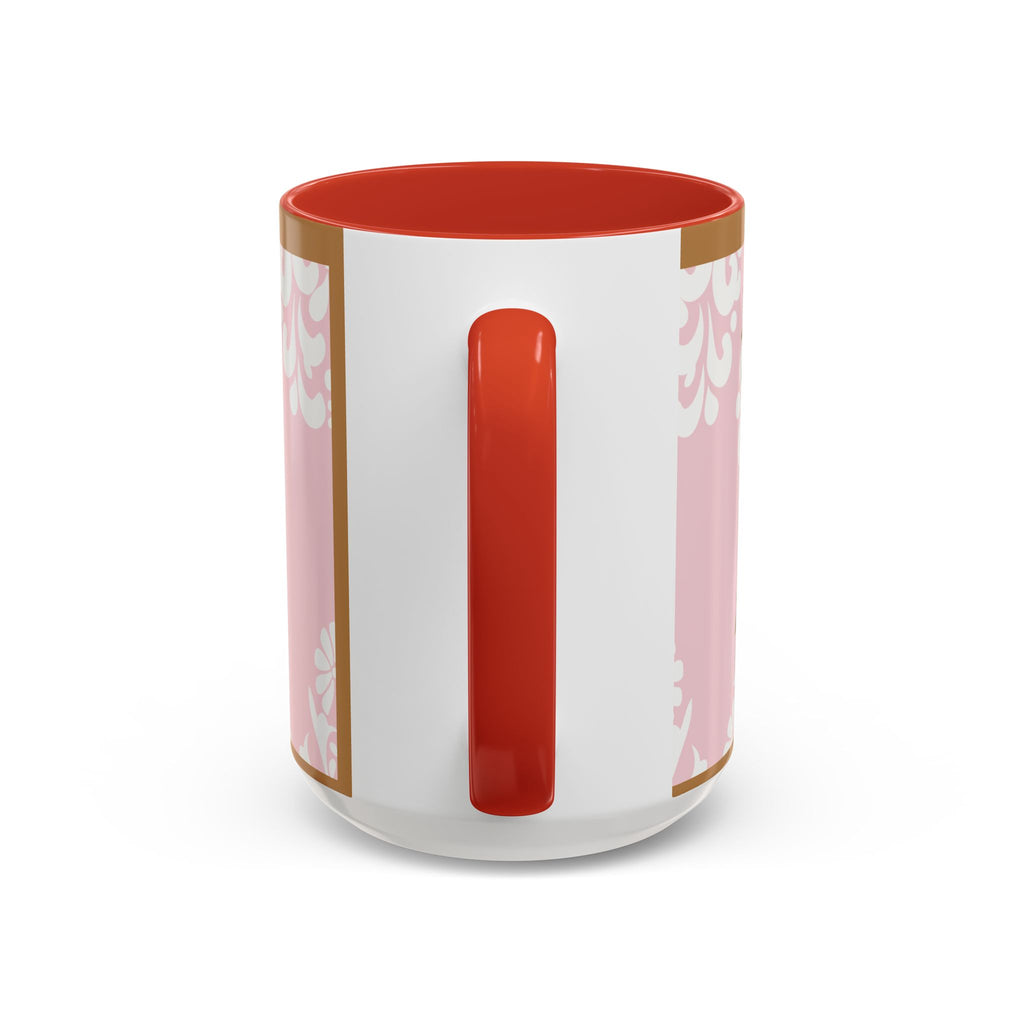 Peace and Love Coffee Mug — John 14:27 Pink Damask & Olive Floral Accent(11, 15oz)