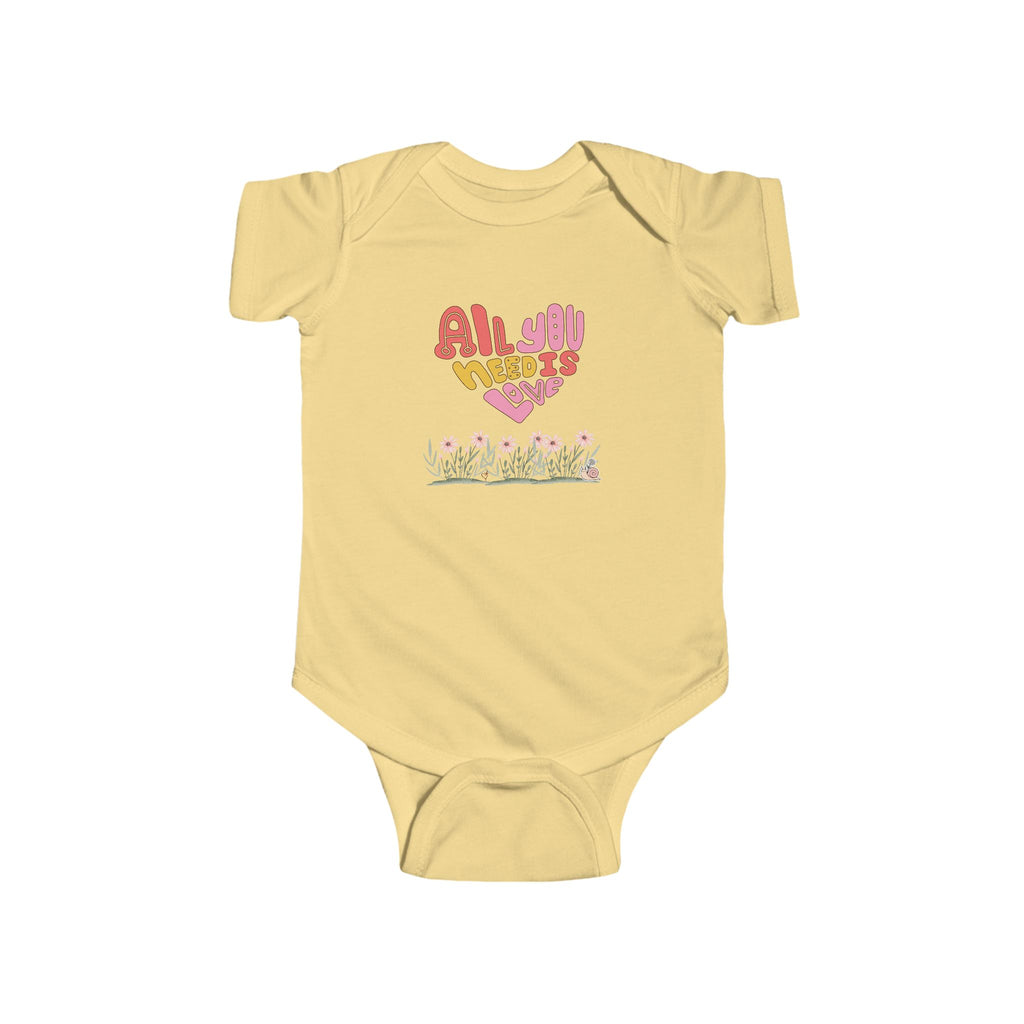 Infant Fine Jersey Retro Bodysuit:  All You Need is Love