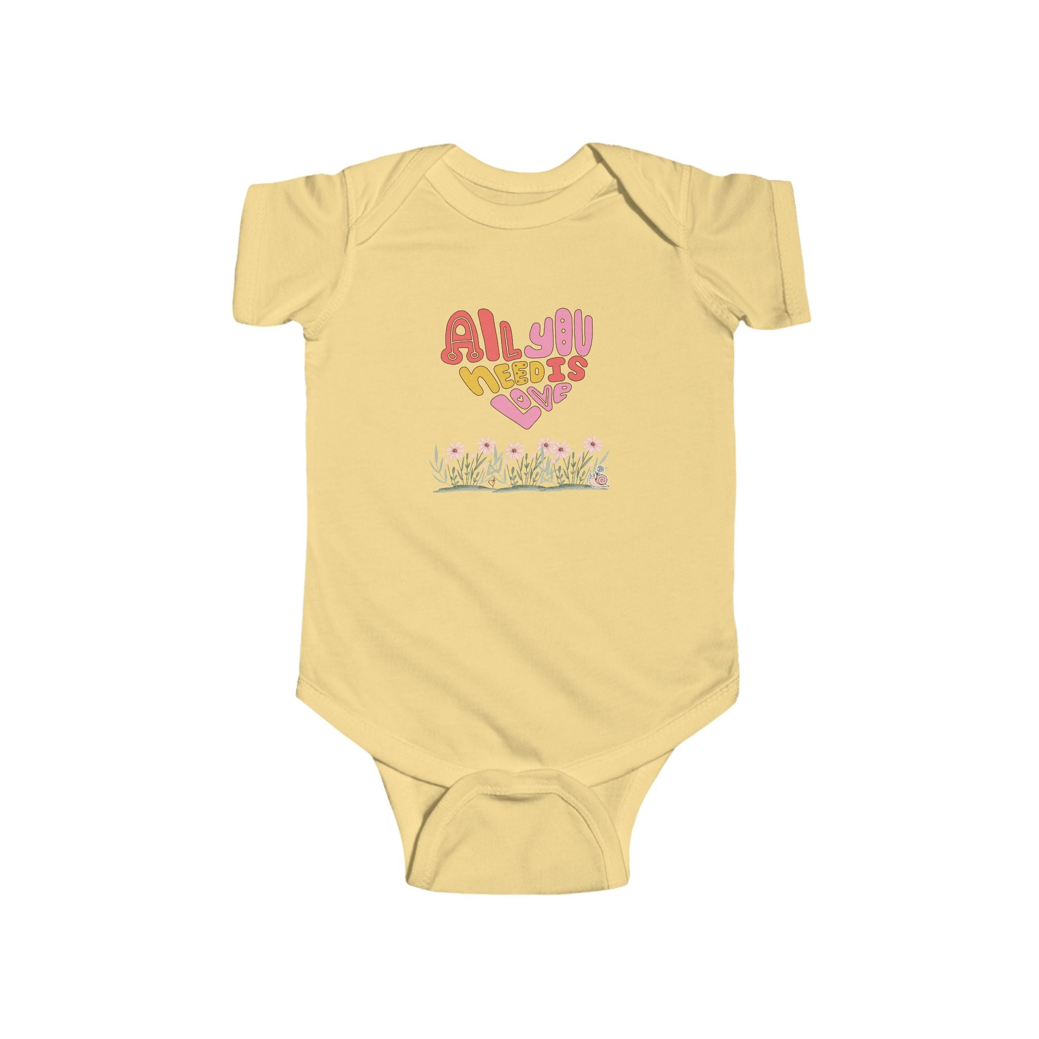 Infant Fine Jersey Retro Bodysuit:  All You Need is Love