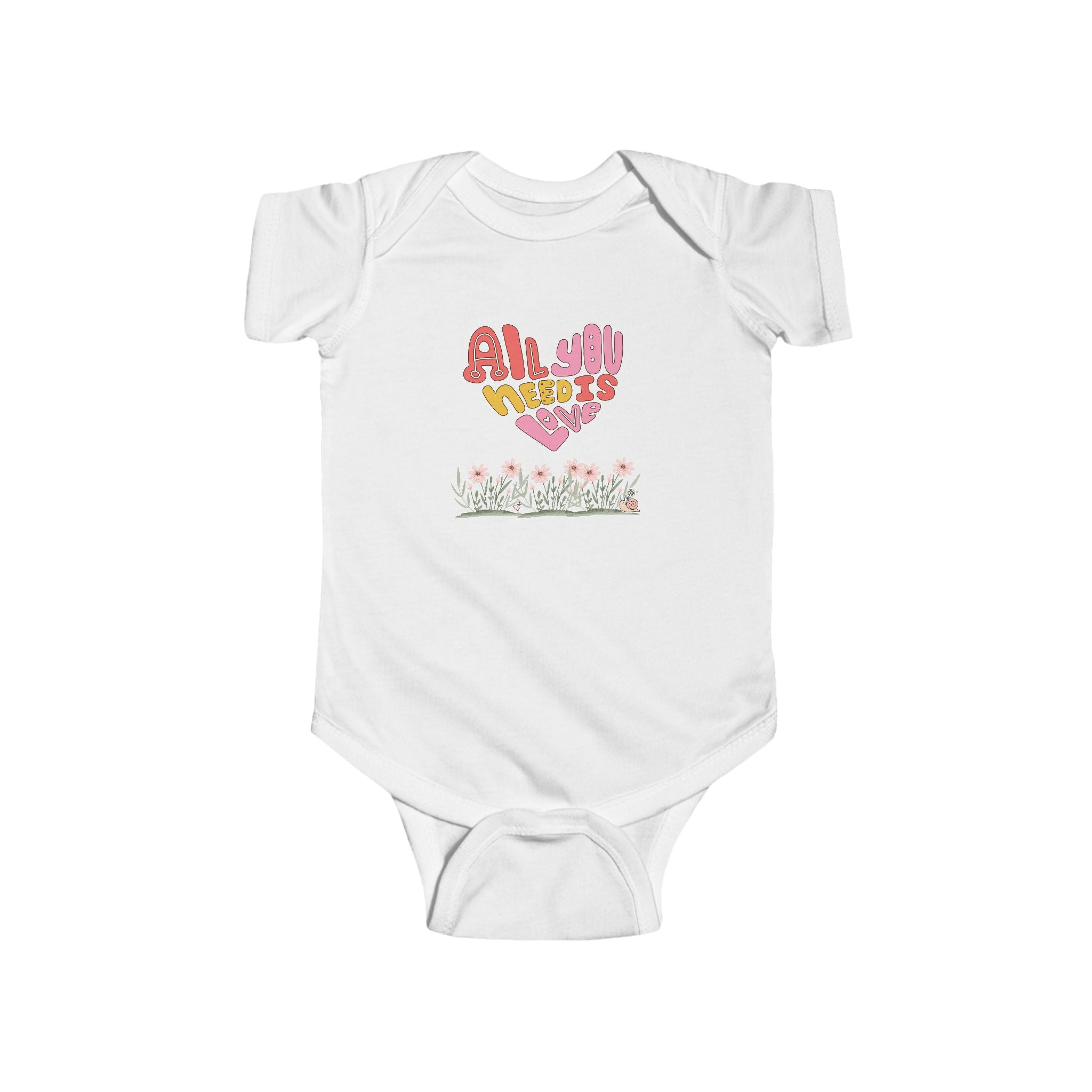 Infant Fine Jersey Retro Bodysuit:  All You Need is Love