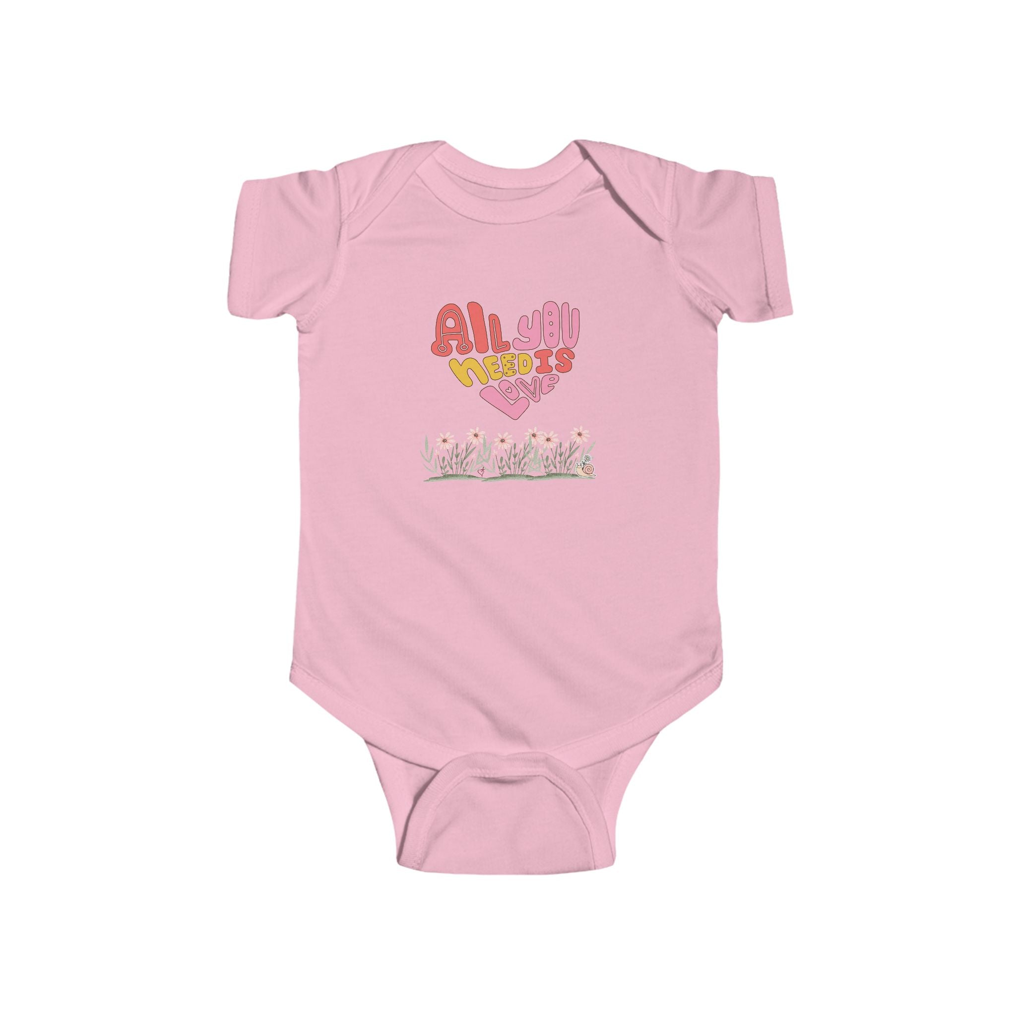 Infant Fine Jersey Retro Bodysuit:  All You Need is Love
