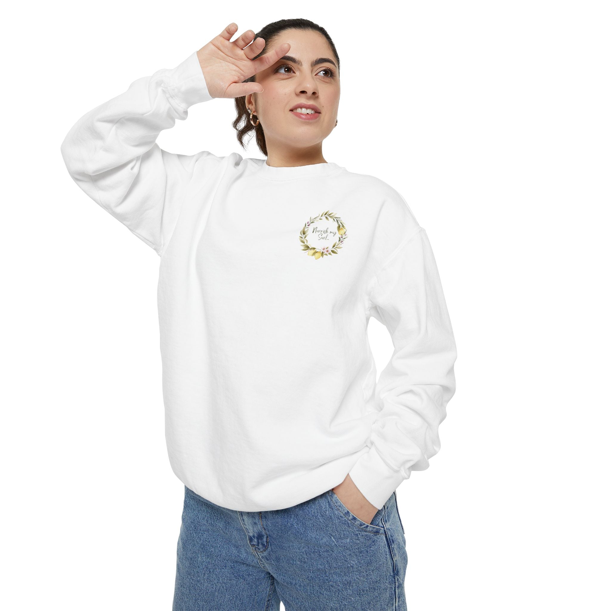 Nourish My Soul | Lemon Tree Comfort Colors Crewneck Sweatshirt – Faith & Soul Care Adult Female
