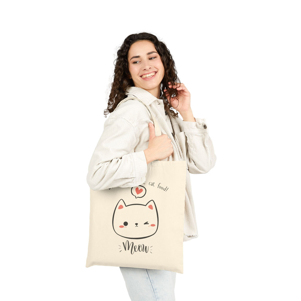 Meow! Cat Tote for Groceries,  Books, Whatever.. Cross on the back.
