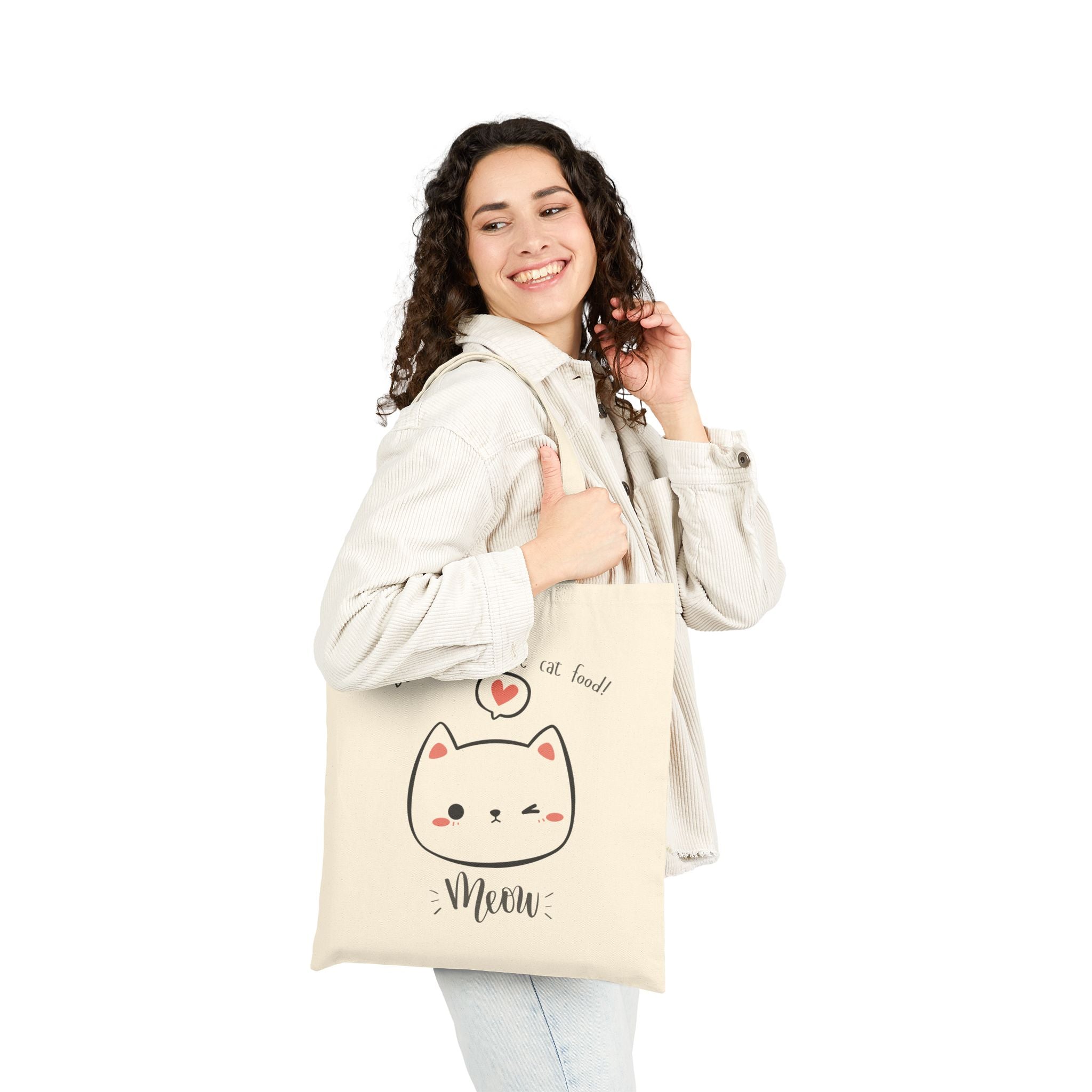 Meow! Cat Tote for Groceries,  Books, Whatever.. Cross on the back.