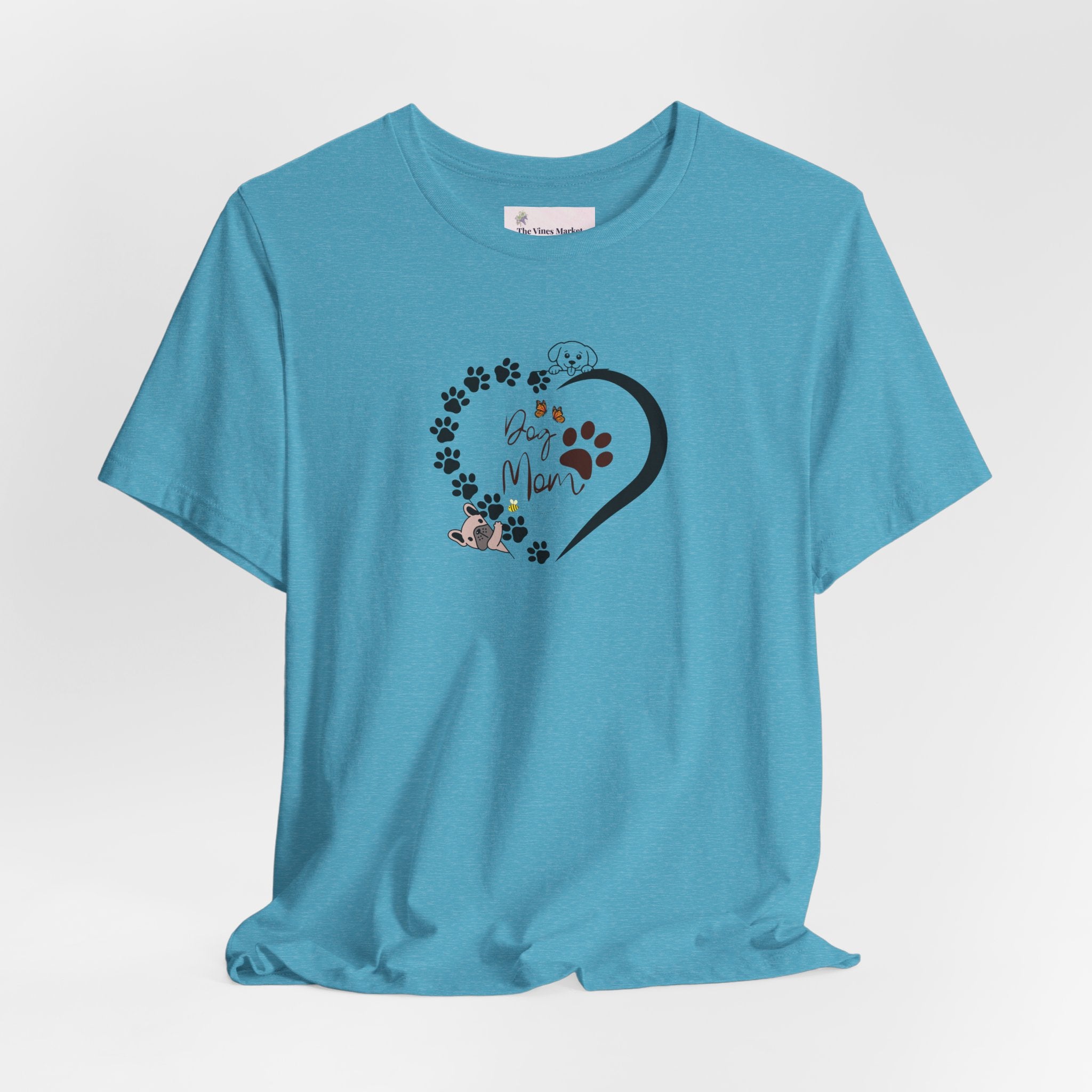Dog Mom | Heart Paw Print T-Shirt – Cute Dog Lover Gift Adult Female