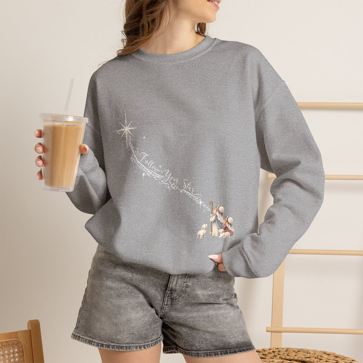 Follow Your Star | Women's Christmas Crewneck Sweatshirt