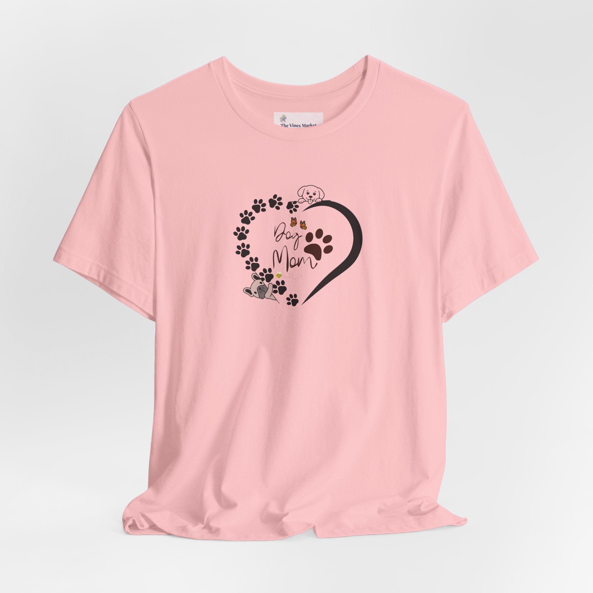 Dog Mom | Heart Paw Print T-Shirt – Cute Dog Lover Gift Adult Female