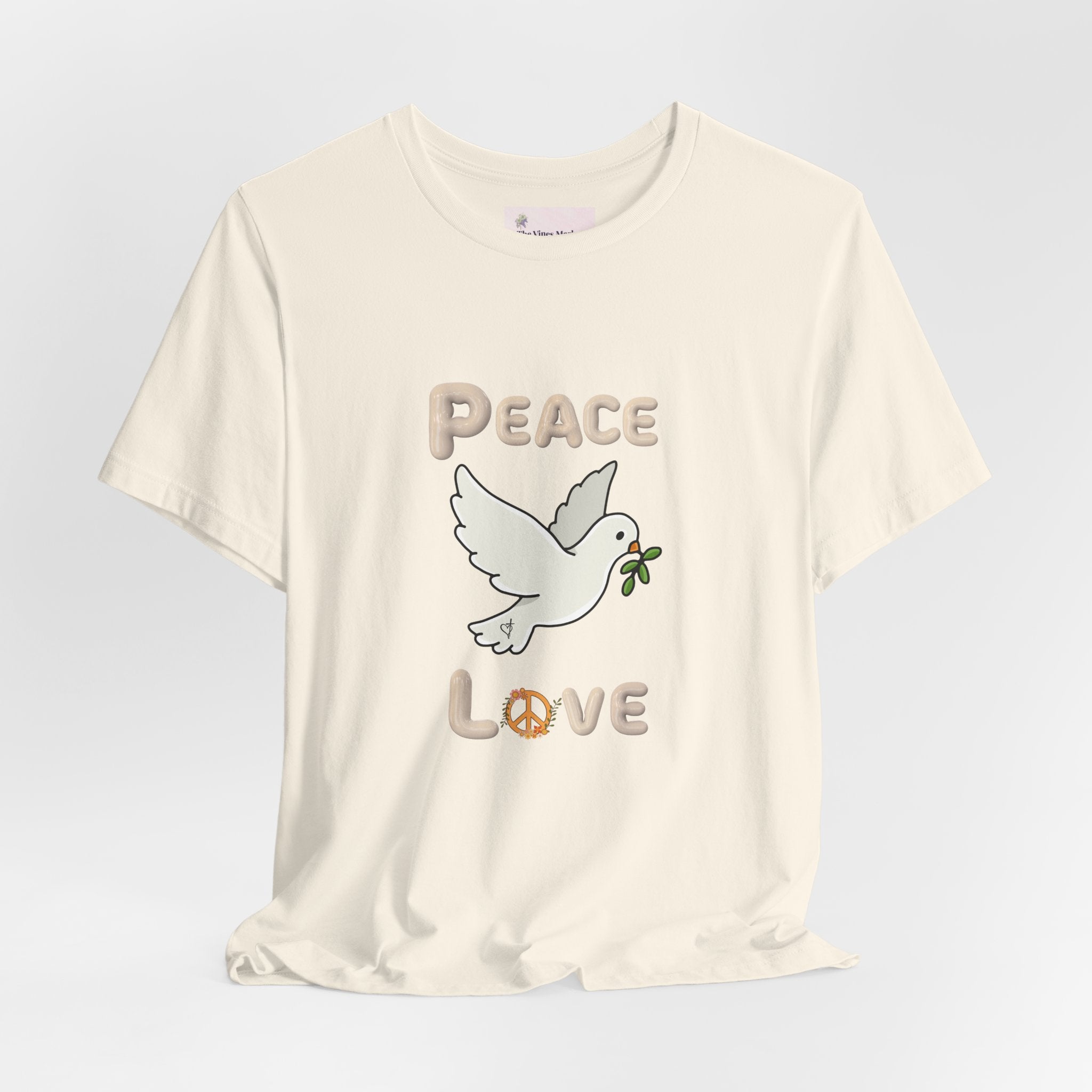 Adult Female Relaxed Comfort Tee:  Peace and Love