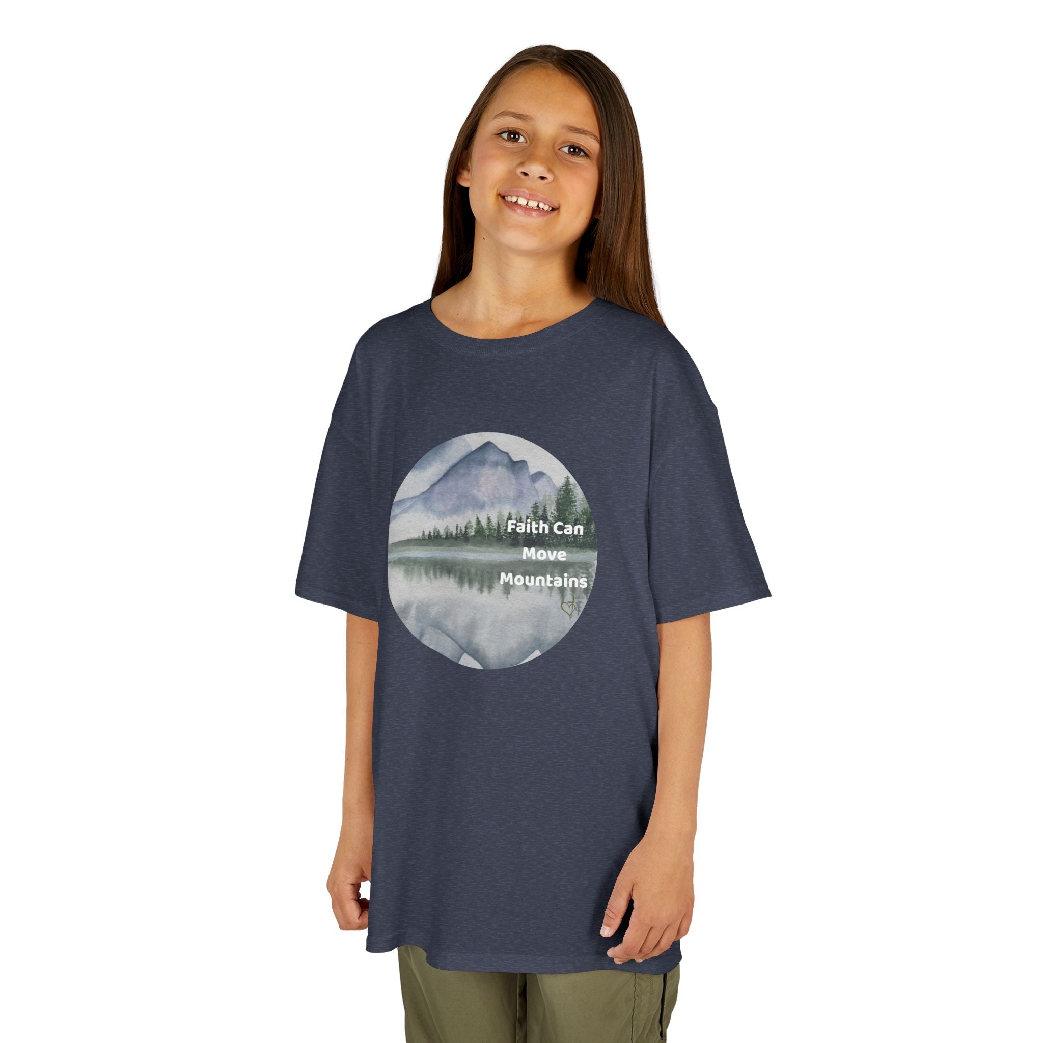 Faith Can Move Mountains:  Unisex US cotton Kids Tee