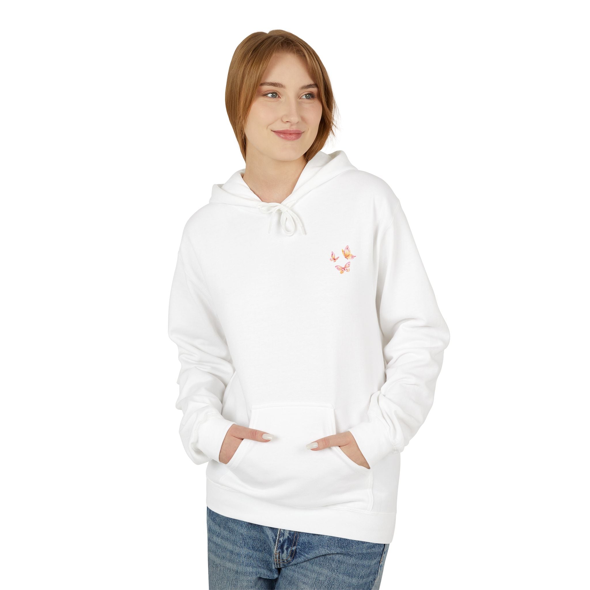 Adult Female Lightweight Soft Fleece Style Hoodie With Pockets:  "I am With You"  (Isaiah 41:10)