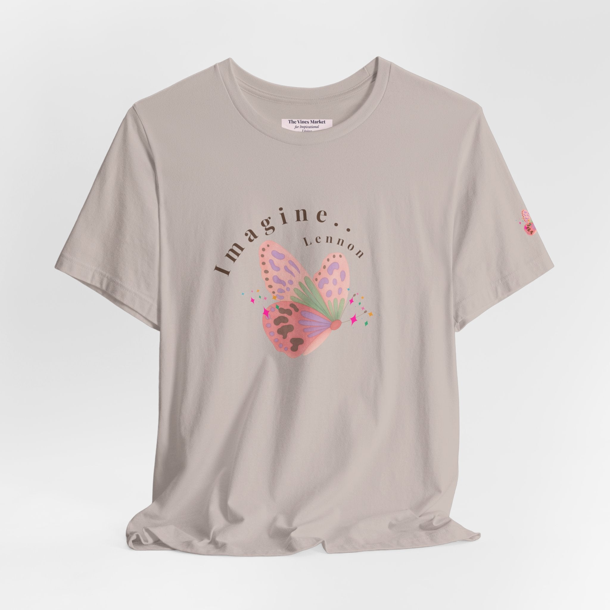 Peace and Love Imagine Tee | John Lennon 70's Butterfly Graphic T-Shirt