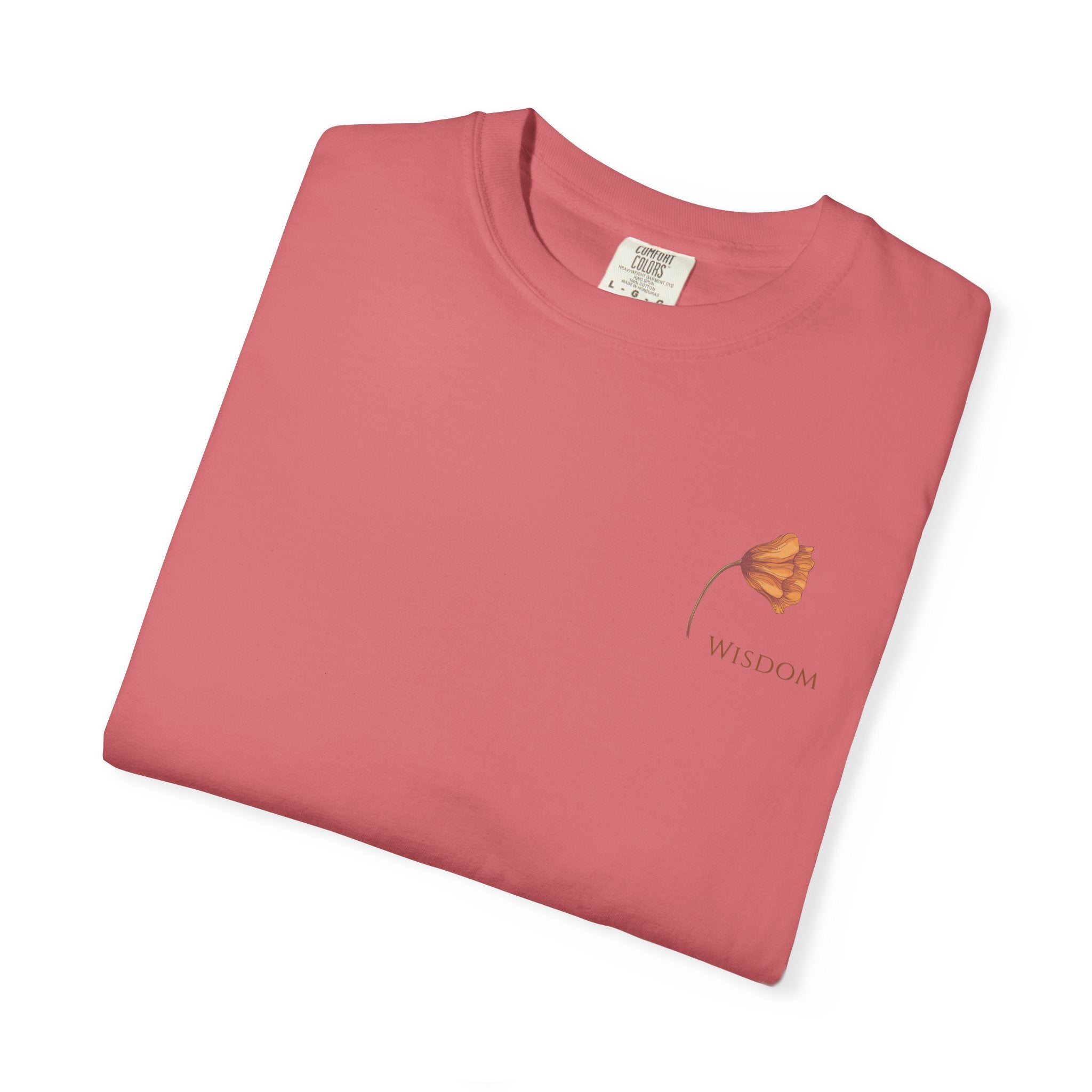 Whispers Collection™ | “Wisdom” Comfort Colors® Garment-Dyed Tee | Inspirational Botanical Shirt | Literary Minimalist Graphic Tee Women Adult