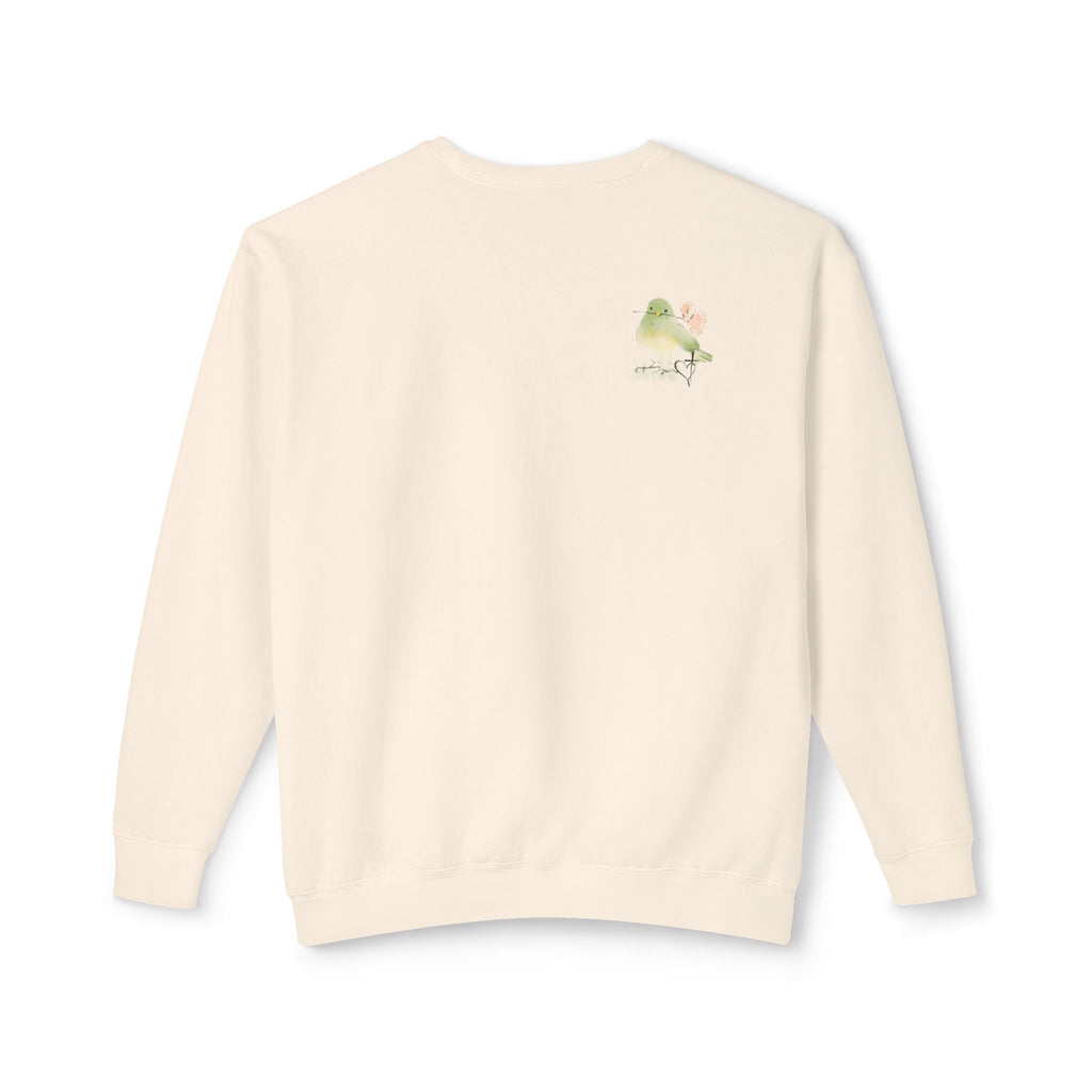 Female Adult Lightweight Crewneck Sweatshirt: Mom… Forever – Nurturing Floral