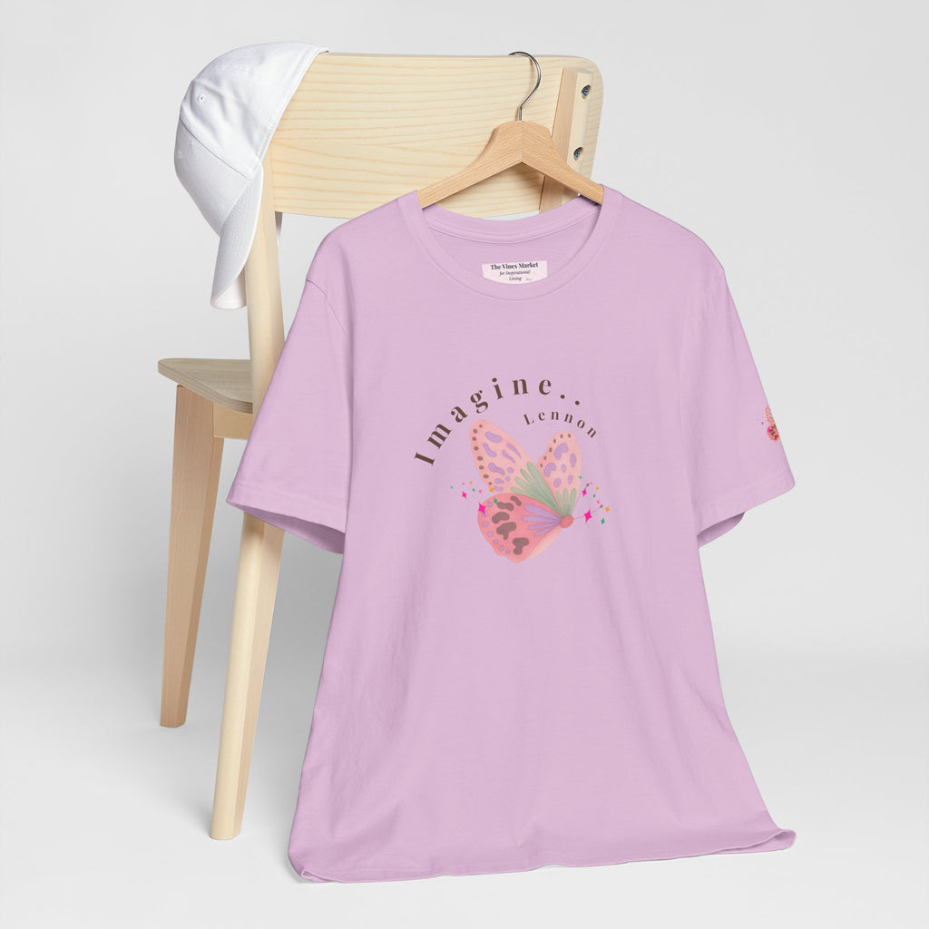 Peace and Love Imagine Tee | John Lennon 70's Butterfly Graphic T-Shirt