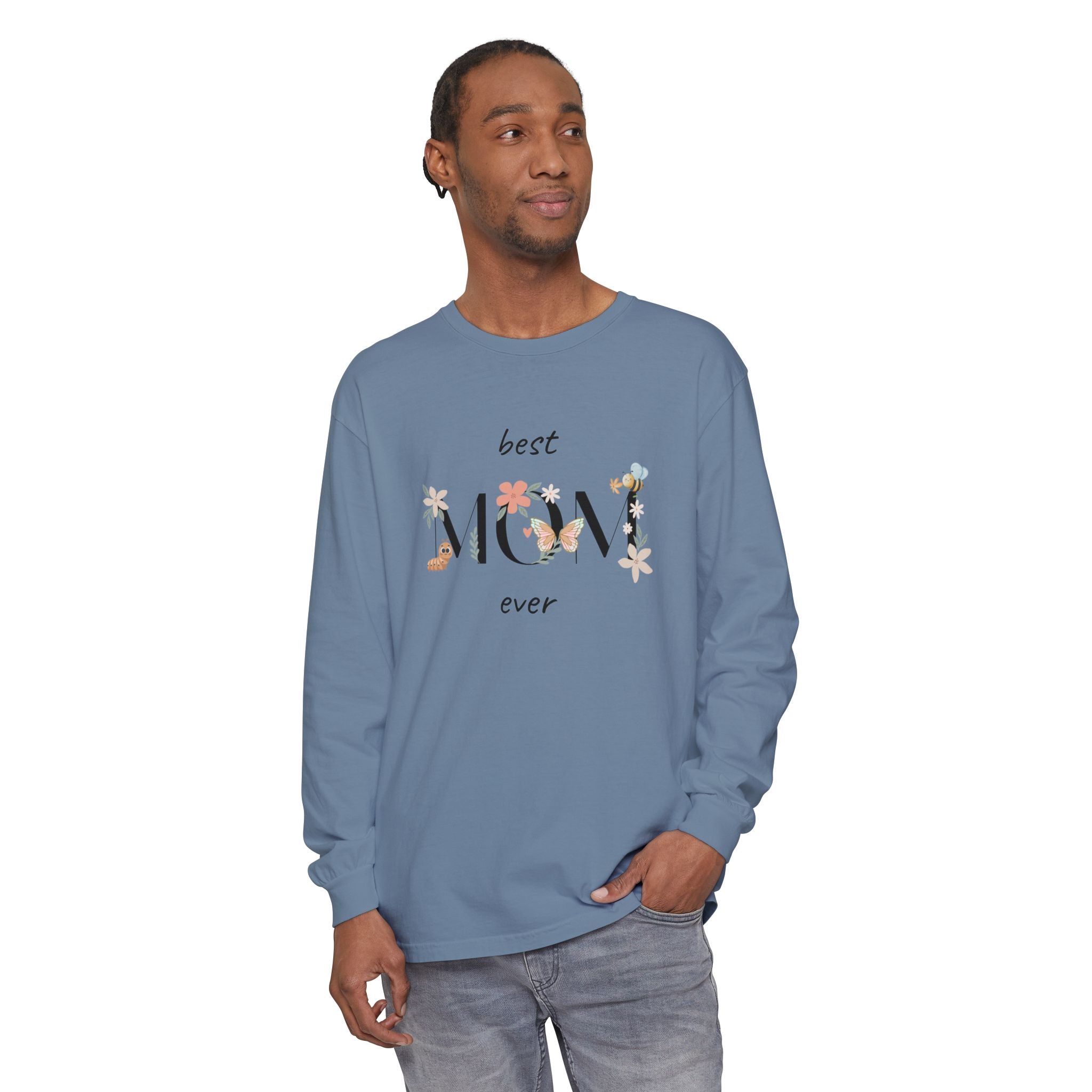 Adult Female Long Sleeve Floral Tee Best Mom Ever
