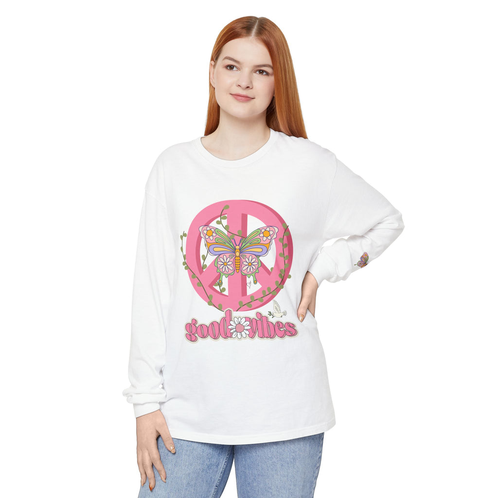 Good Vibes Peace and Love Soft Long Sleeve T-Shirt for Her