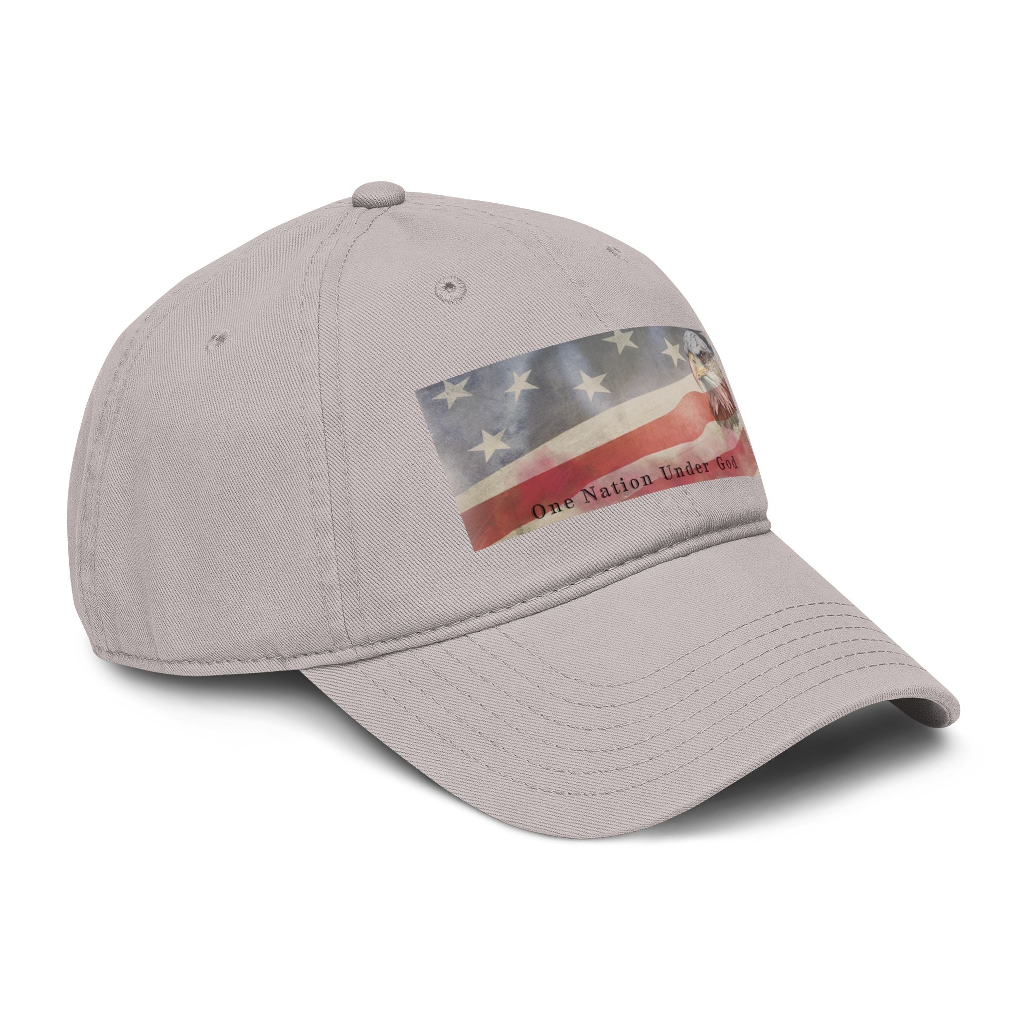 One Nation Under God | Guy's Eagle & Flag Baseball Cap: Garment Washed