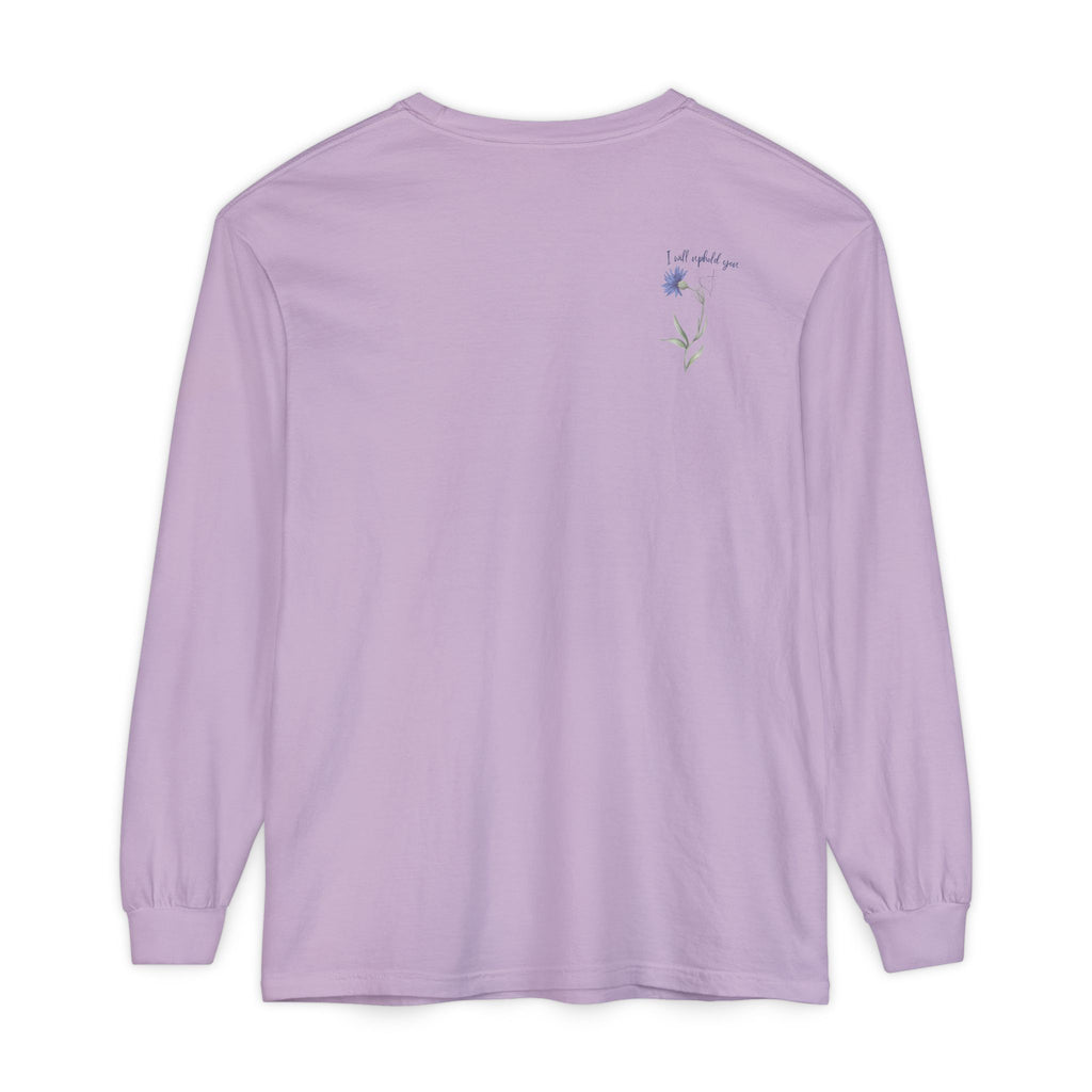 Fear Not – I Will Uphold You:  Isaiah 41:10 Women's Long Sleeve Faith Tee
