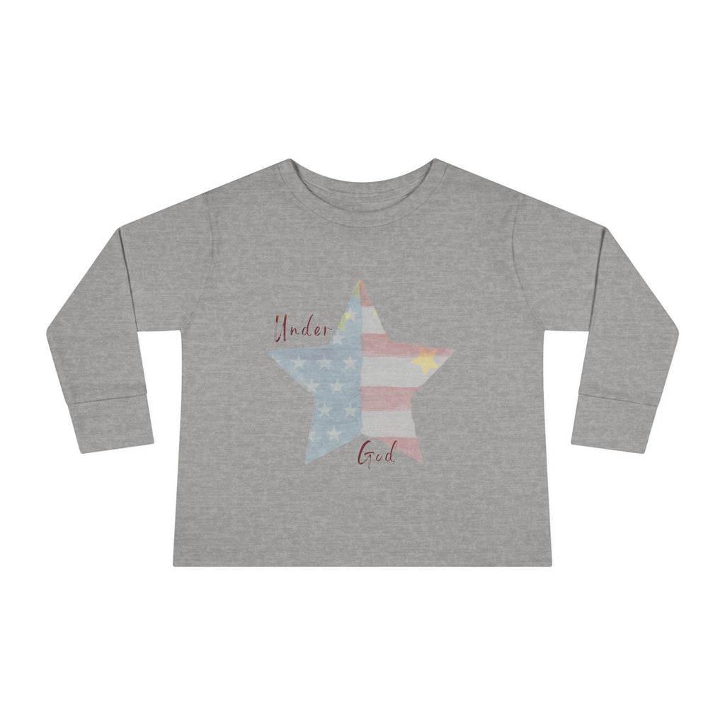 Under God | Watercolor Star Unisex Toddler Long Sleeve Tee