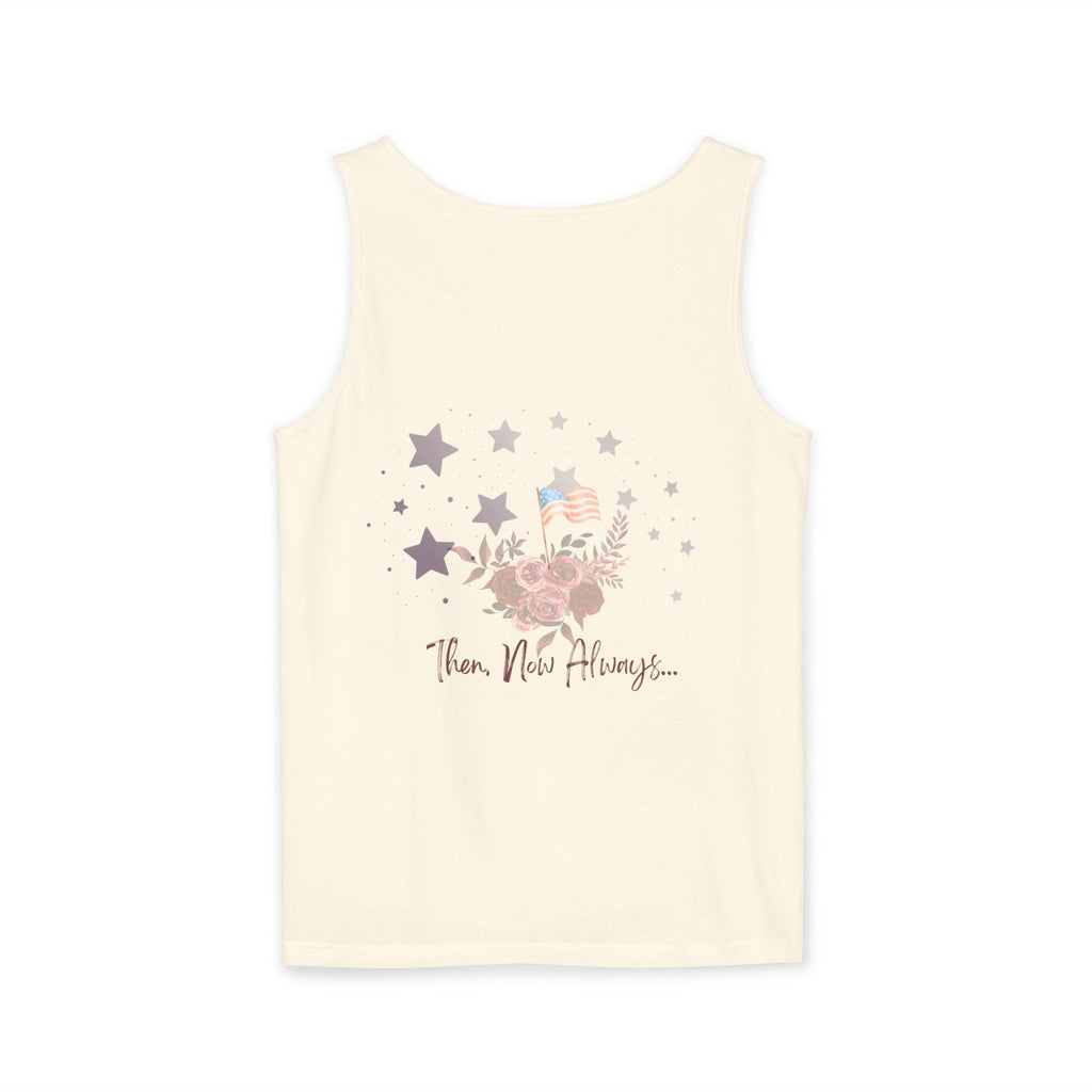 Then, Now and Always | Watercolor Flag & Roses Women's Tank Top