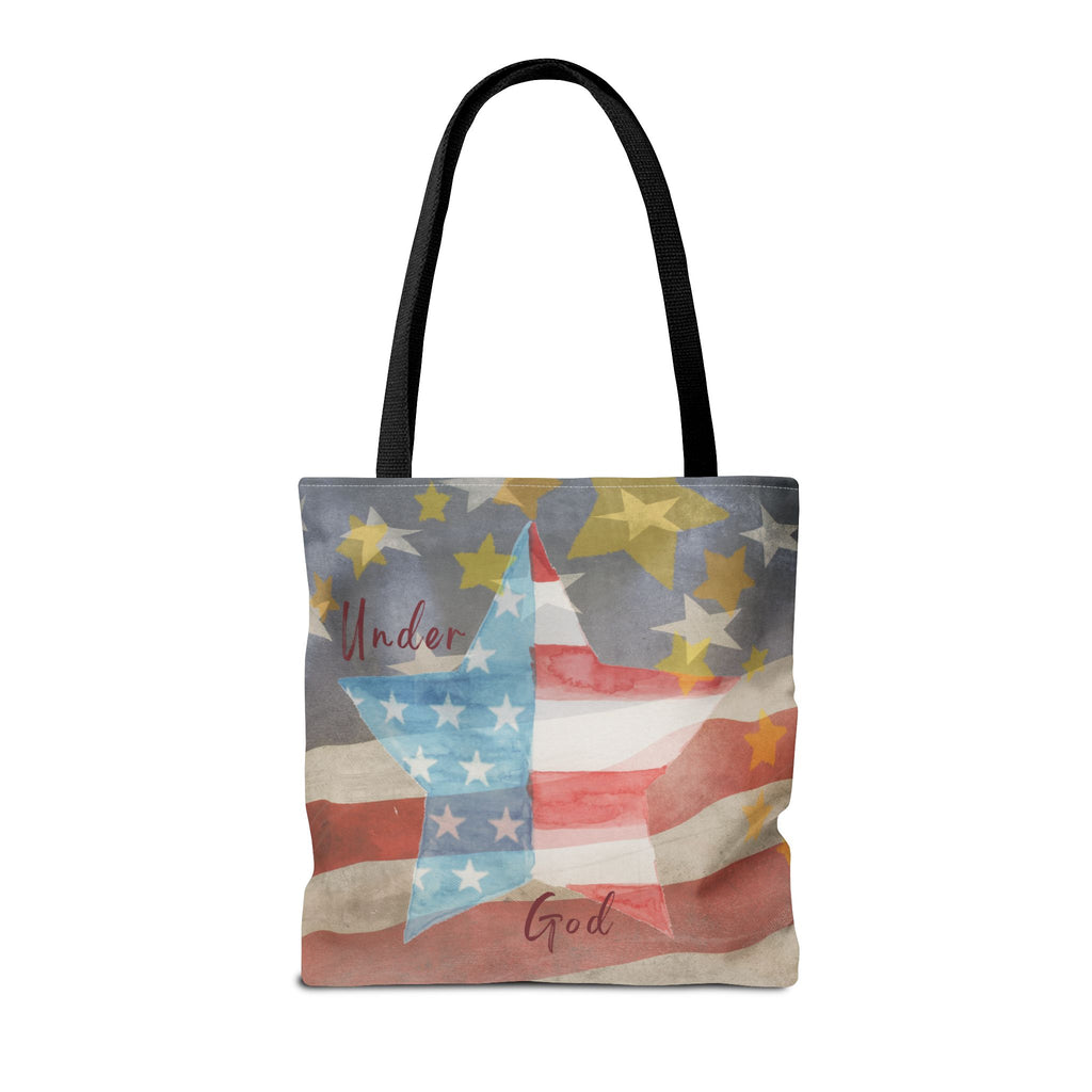Under God | Watercolor Stars and Stripes Tote Bag 3 Sizes