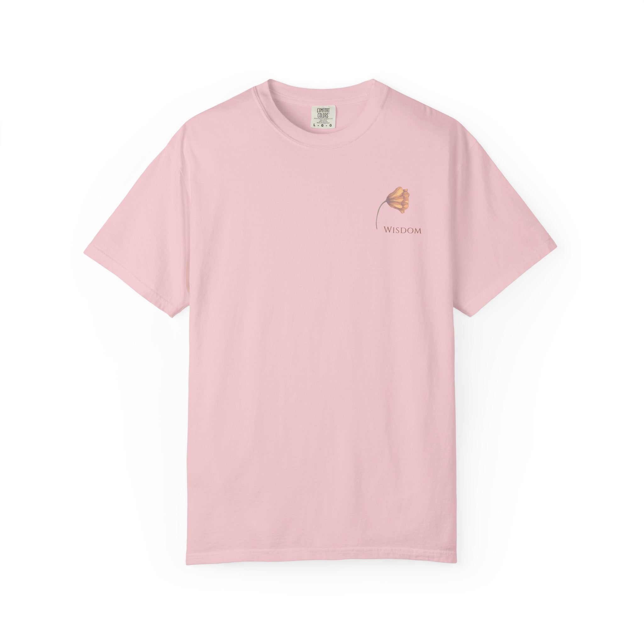 Whispers Collection™ | “Wisdom” Comfort Colors® Garment-Dyed Tee | Inspirational Botanical Shirt | Literary Minimalist Graphic Tee Women Adult