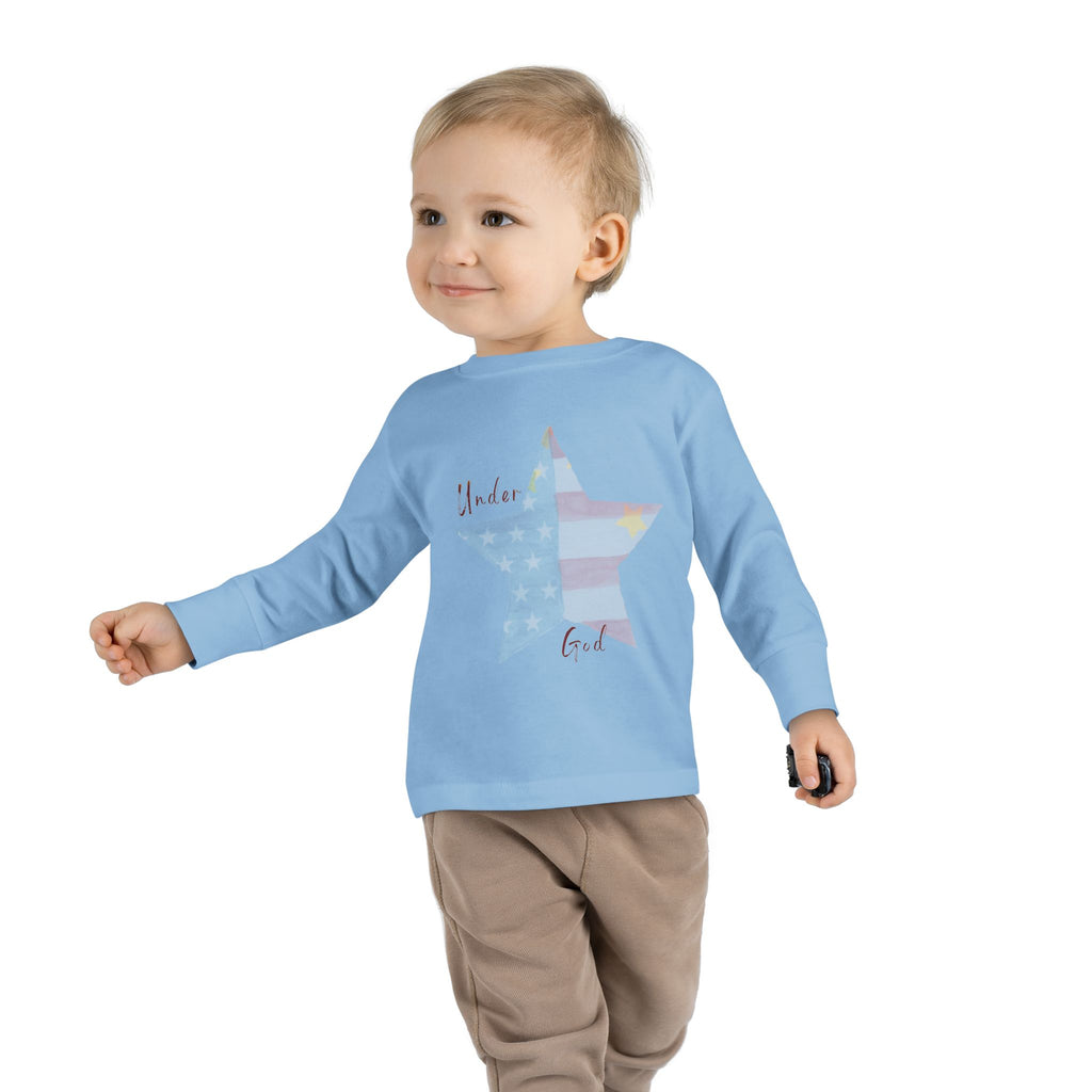 Under God | Watercolor Star Unisex Toddler Long Sleeve Tee