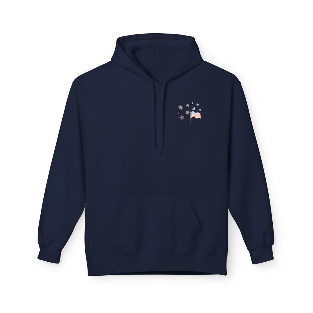 One Nation Under God | Patriotic Soldiers Zipped Hoodie: Men's Midweight Softstyle Fleece Hoodie
