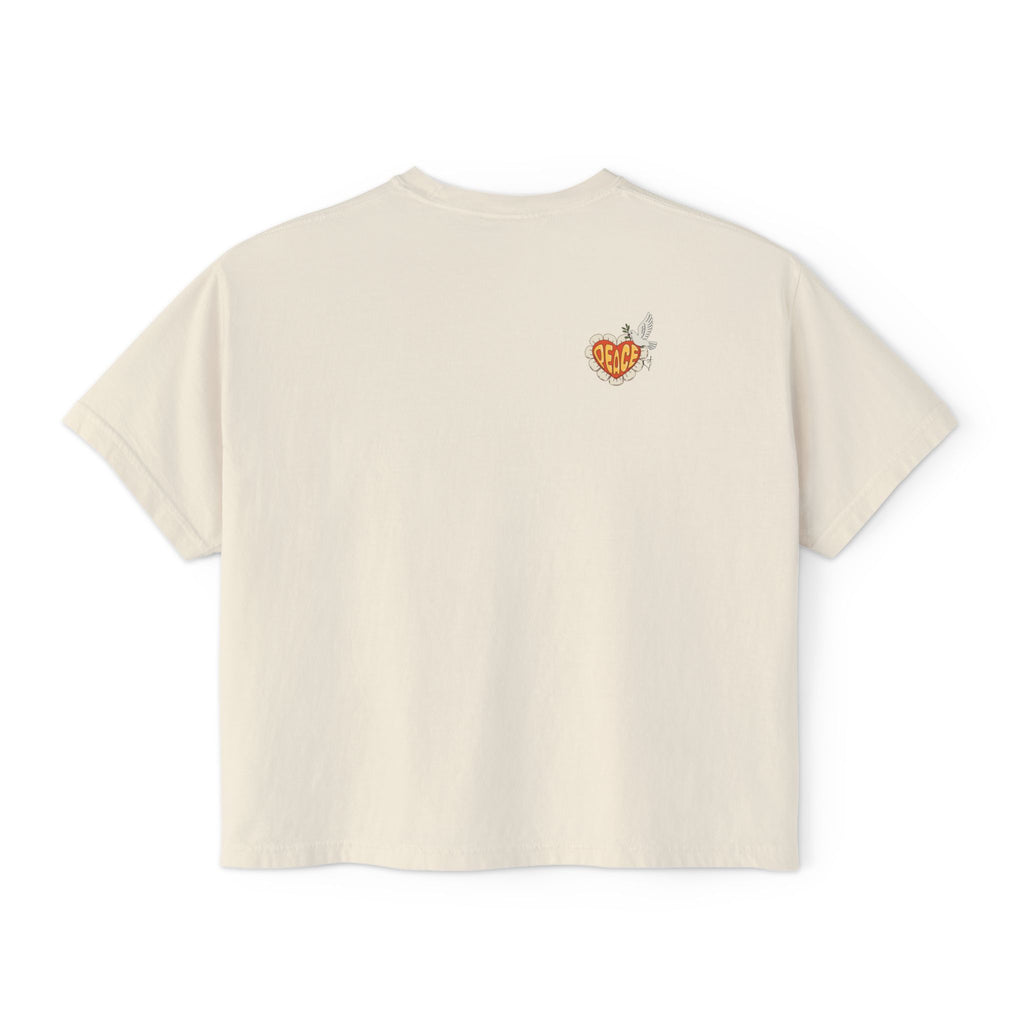 Adult Women's Boxy Tee:  Grove Out:  Peace and Love