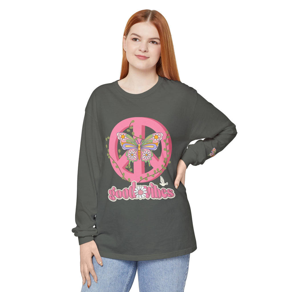 Good Vibes Peace and Love Soft Long Sleeve T-Shirt for Her