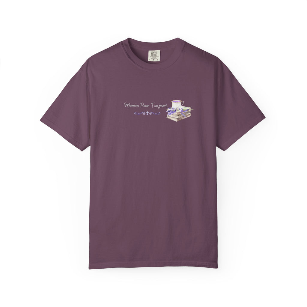 Maman Pour Toujours | French Mom Forever Books & Coffee T-Shirt – Adult Female Mother's Day Gift